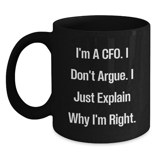 CFO Humor Gifts from Friends, Unique Graduation Gifts for CFO, Funny Black Coffee Mug - Main