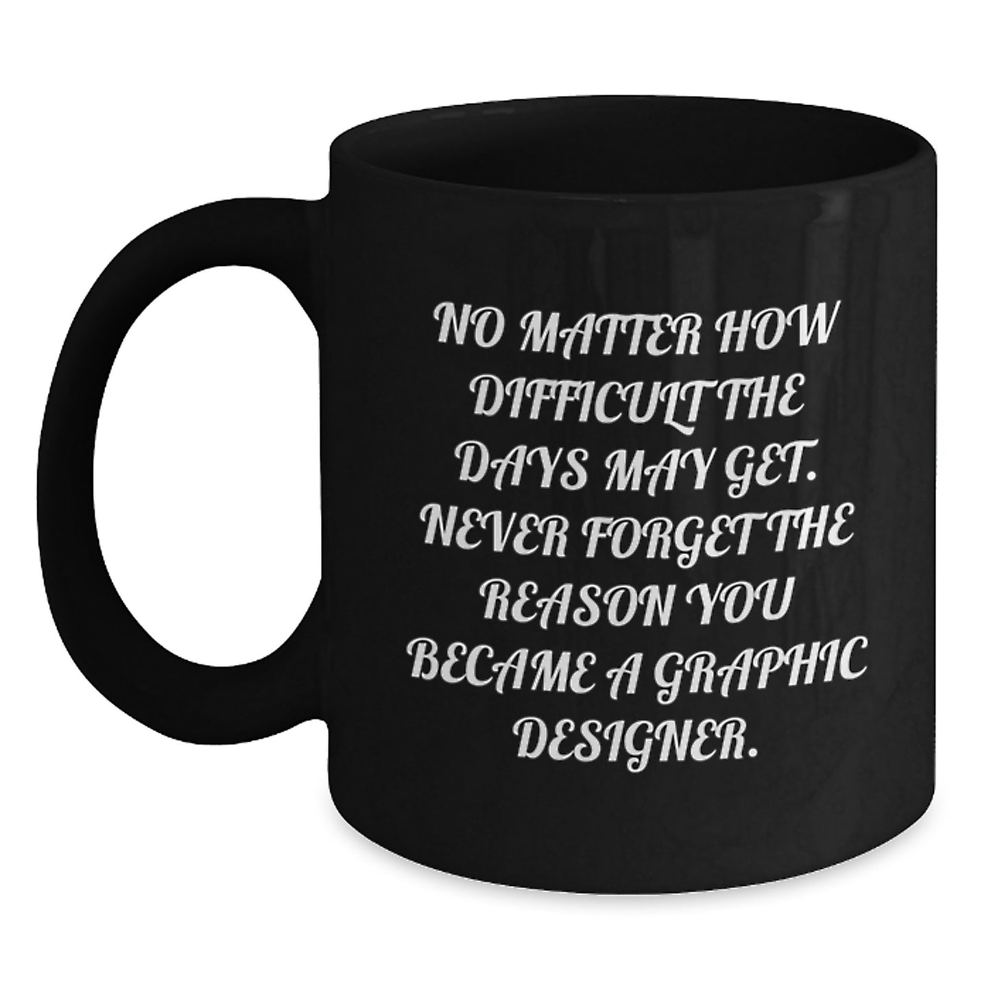 Inspirational Gifts for Graphic Designers - 'Never Forget The Reason You Became A Graphic Designer.' Black Coffee Mug, Gifts from Friends, Birthday Unique Gifts for Graphic Designer - Main