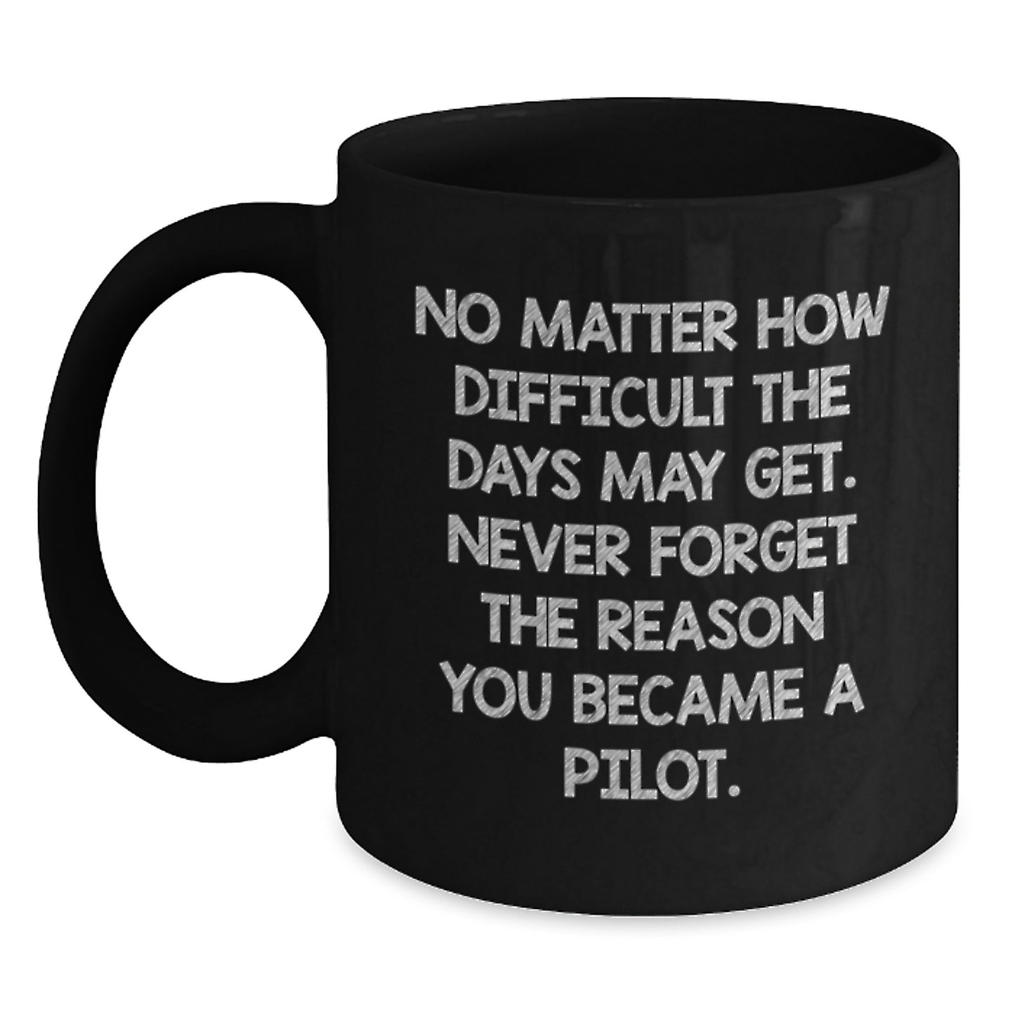 Pilot Gifts from Friends for Birthday Inspirational Mugs, Never Forget Quotes on Black Coffee Mug - Main