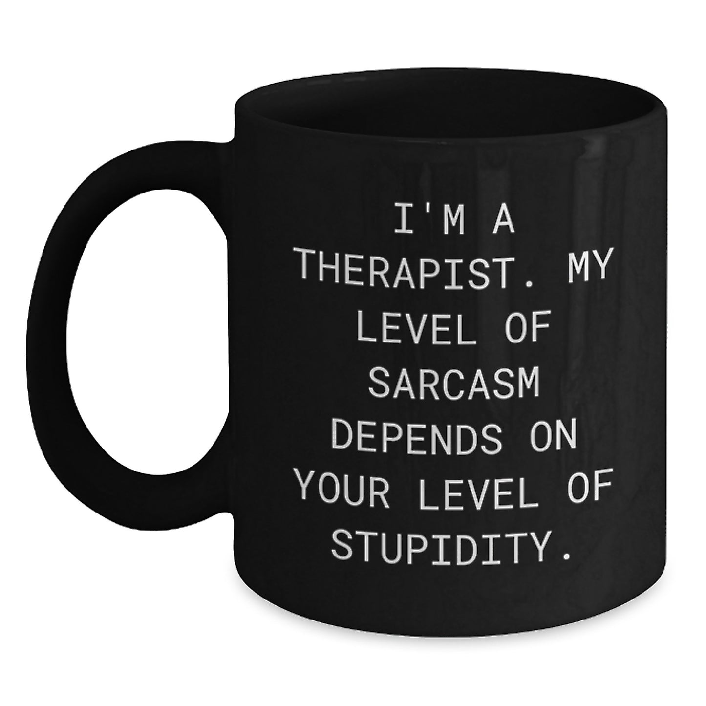 Funny Therapist Gifts for Men, Sarcasm is My Love Language Black Coffee Mug, Birthday Unique Gift from Friends - Main