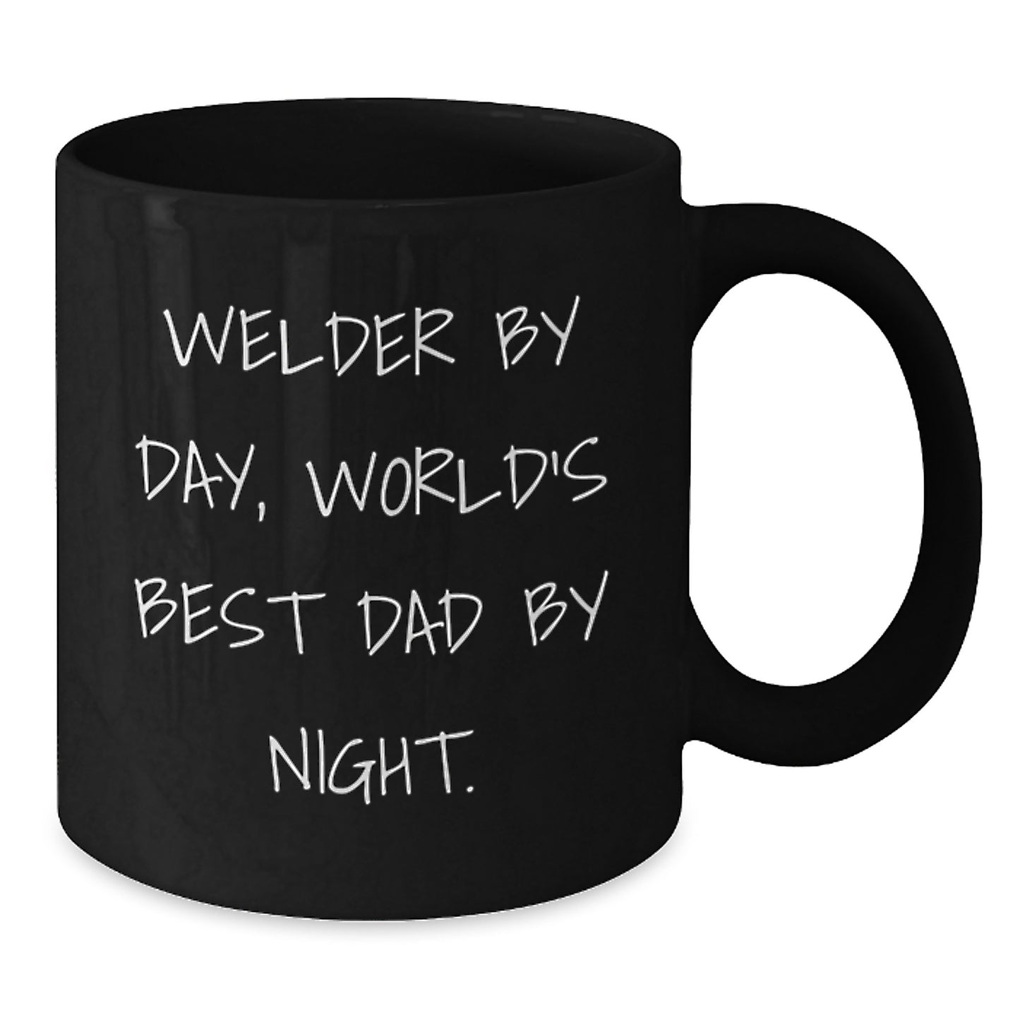 Welder By Day, Funny Gifts for Welder, World's Best Dad By Night, Black Coffee Mug for Graduation, Gifts from Dad to Welder - Additional