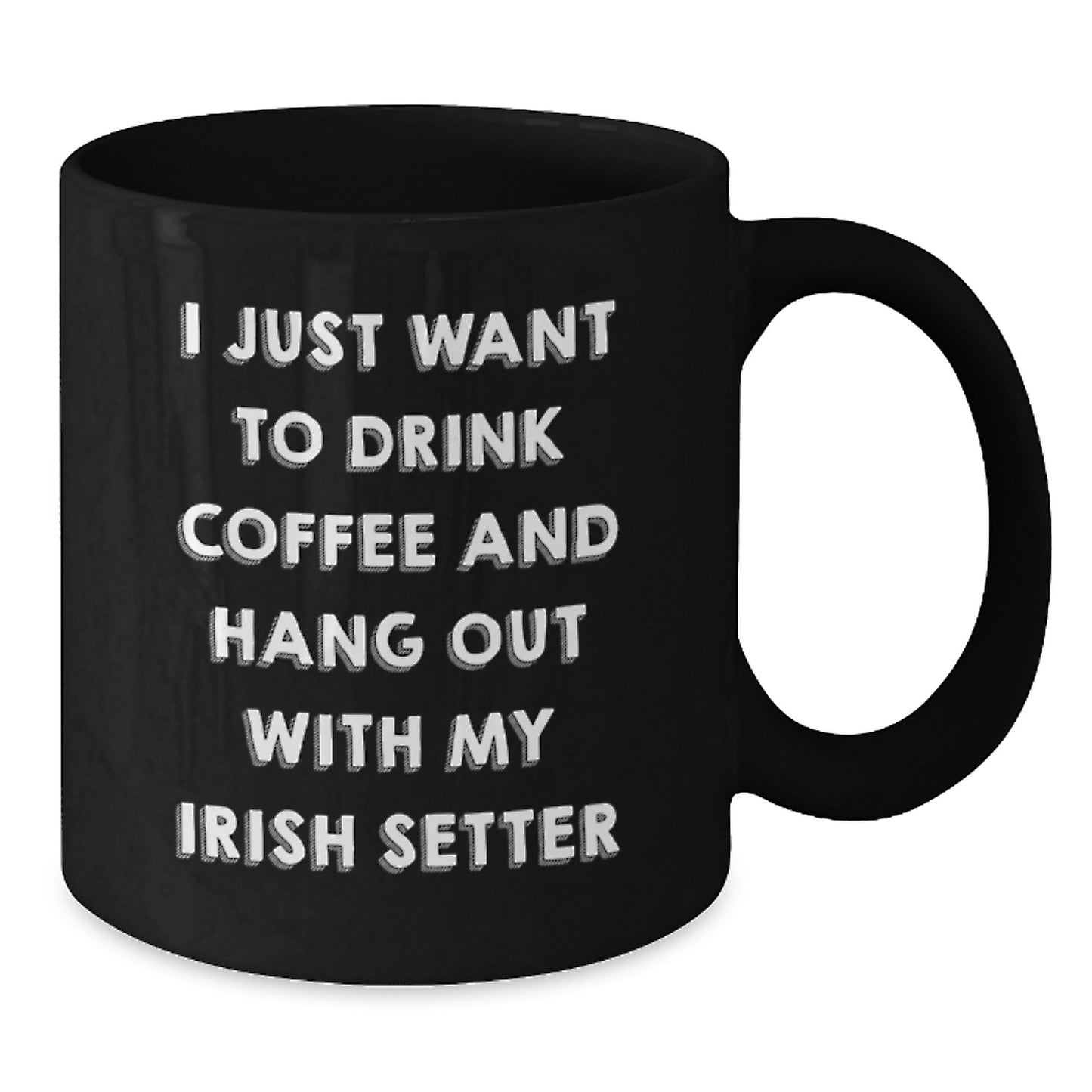 Funny Irish Setter Dog Lover Gifts from Friends and Family - I Just Want to Drink Coffee and Hang Out with My Irish Setter Black Coffee Mug for Birthday - Additional