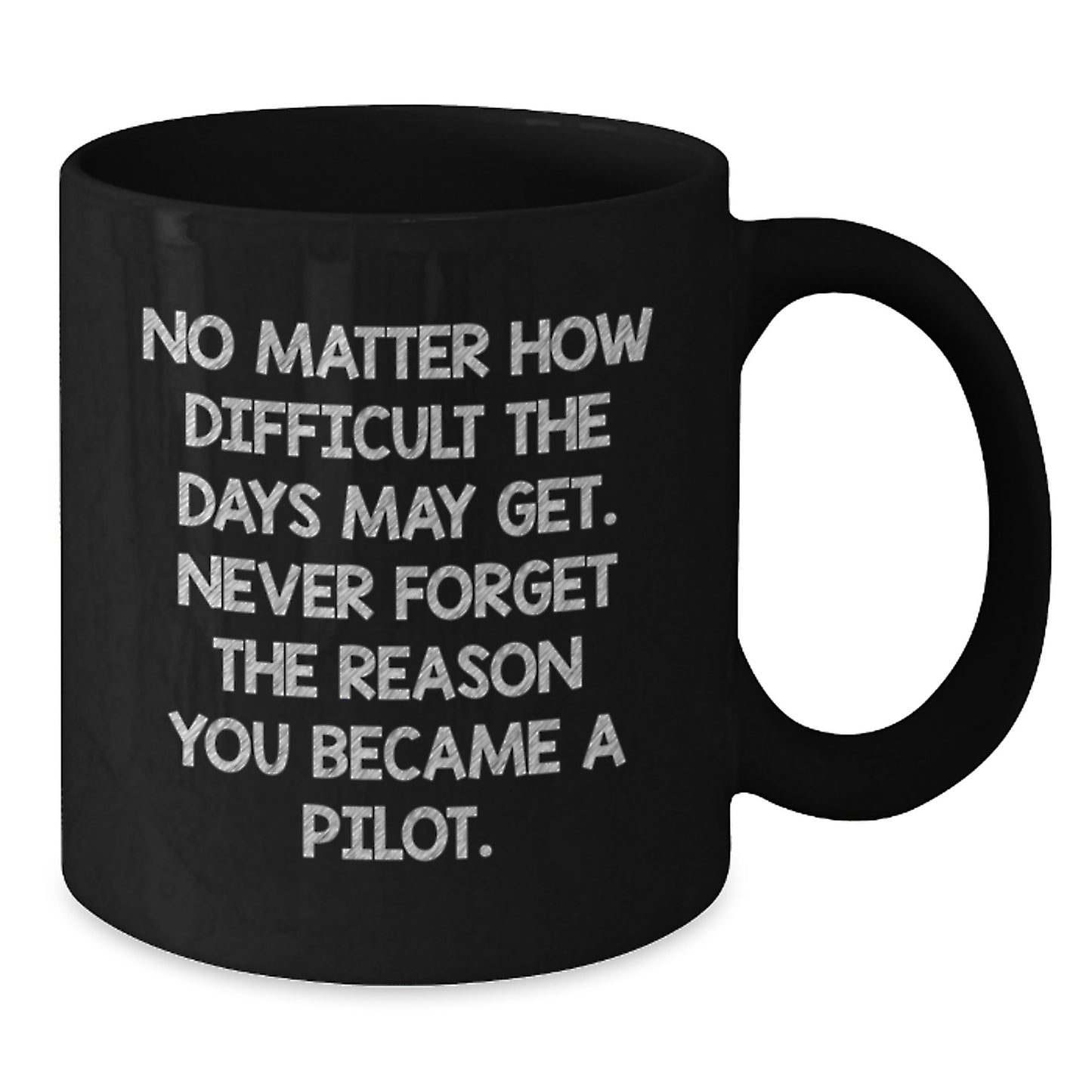 Pilot Gifts from Friends for Birthday Inspirational Mugs, Never Forget Quotes on Black Coffee Mug - Additional