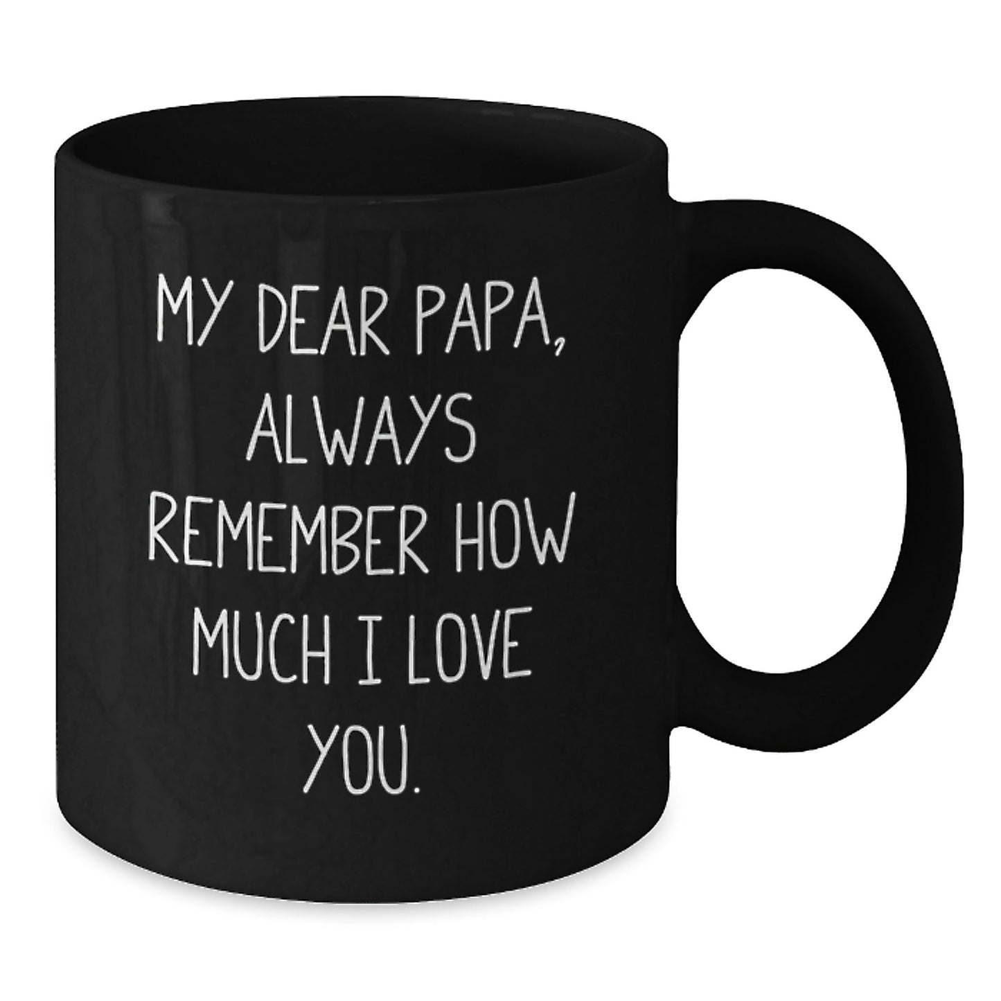 Funny Papa Birthday Unique Gifts from Men to Papa - My Dear Papa, Always Remember How Much I Love You. on Black Coffee Mug, Gifts for Papa - Additional