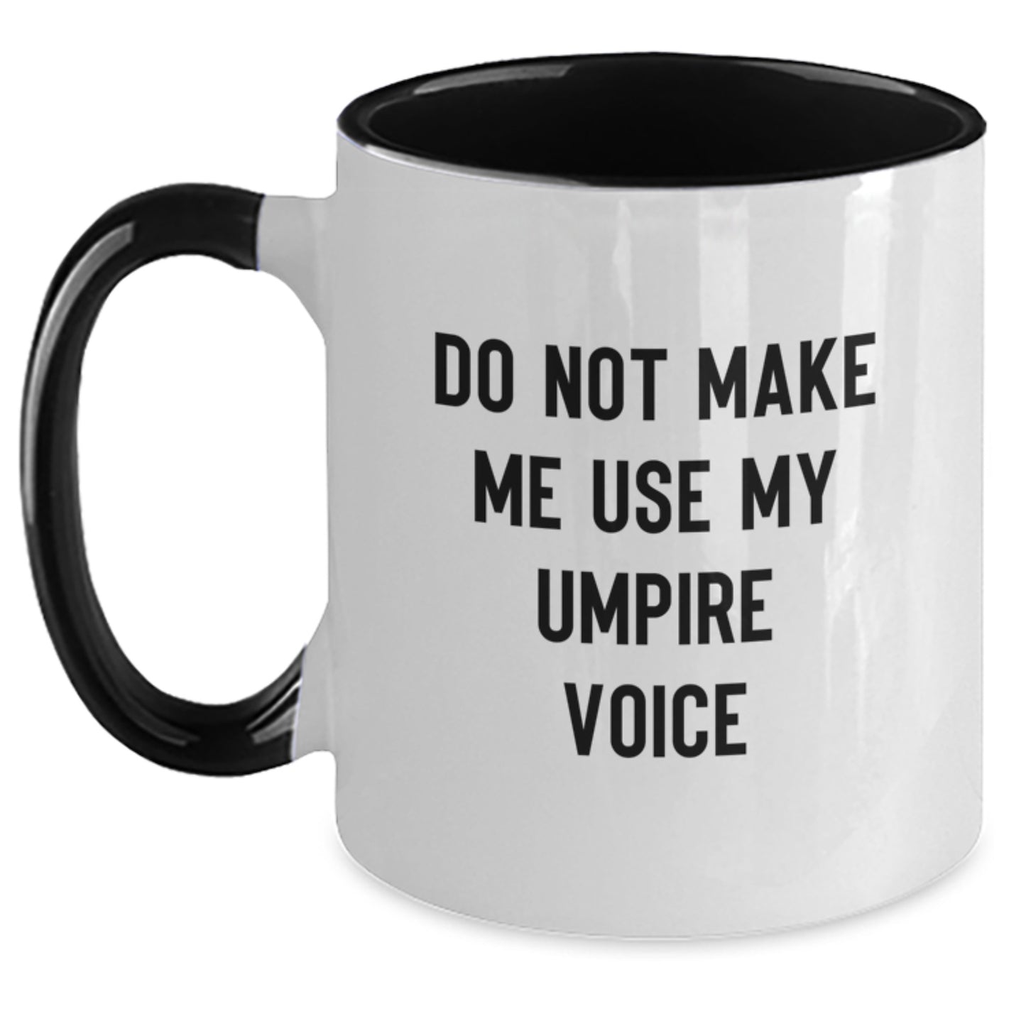 Umpire Gifts from Friends and Family, Funny Two Tone Coffee Mugs for Graduation, Do Not Make Me Use My Umpire Voice, Unique Gifts for Umpire Enthusiasts, Umpire Mug - Main