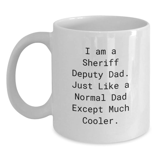 Sheriff Deputy White Coffee Mug, Funny Gifts for Him from Family, Friends, or Coworkers, Birthday Unique Presents - Main