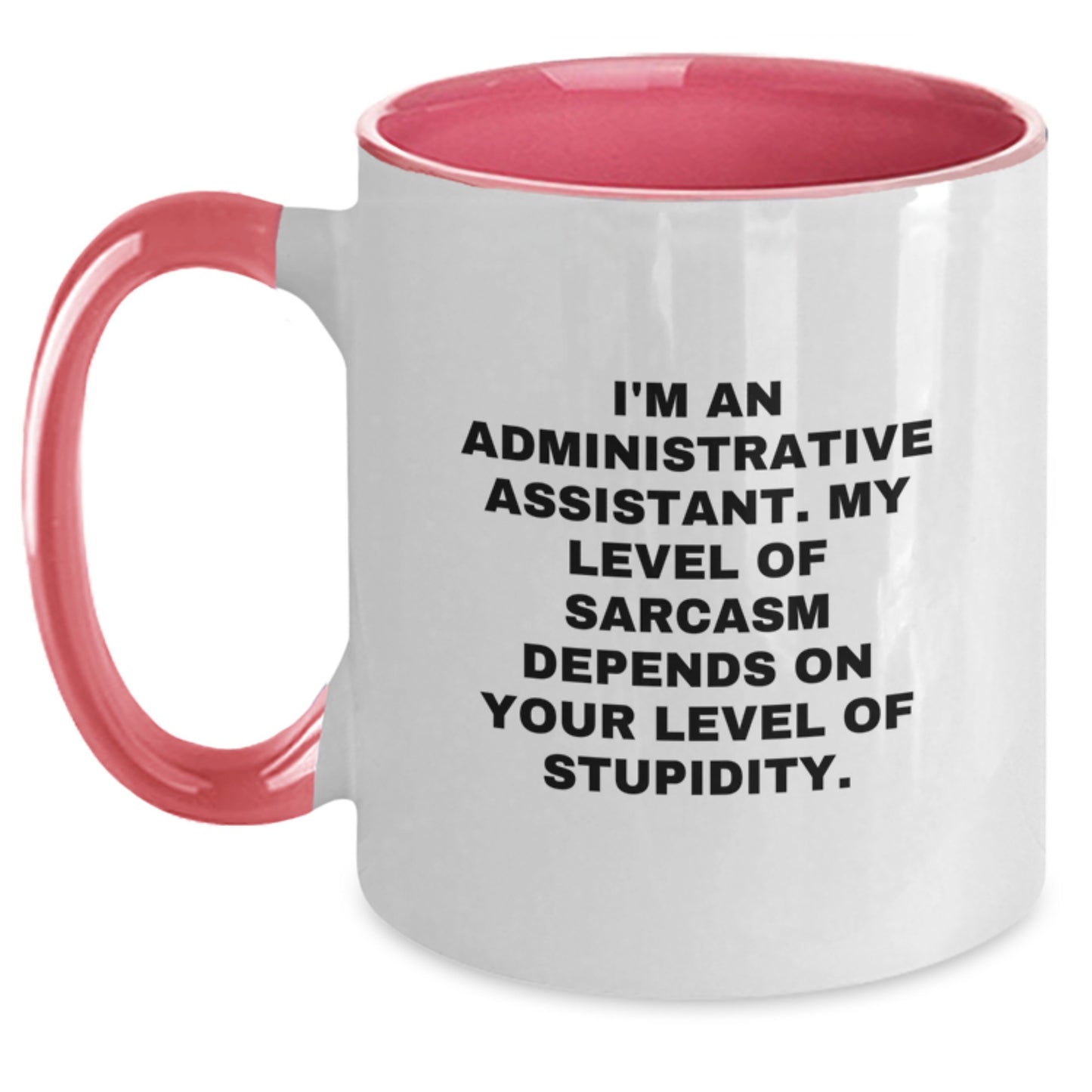 Gifts from Friends for Administrative Assistant, Funny Sarcasm Coffee Mug, Birthday Unique Gifts, Two Tone Mug - Main