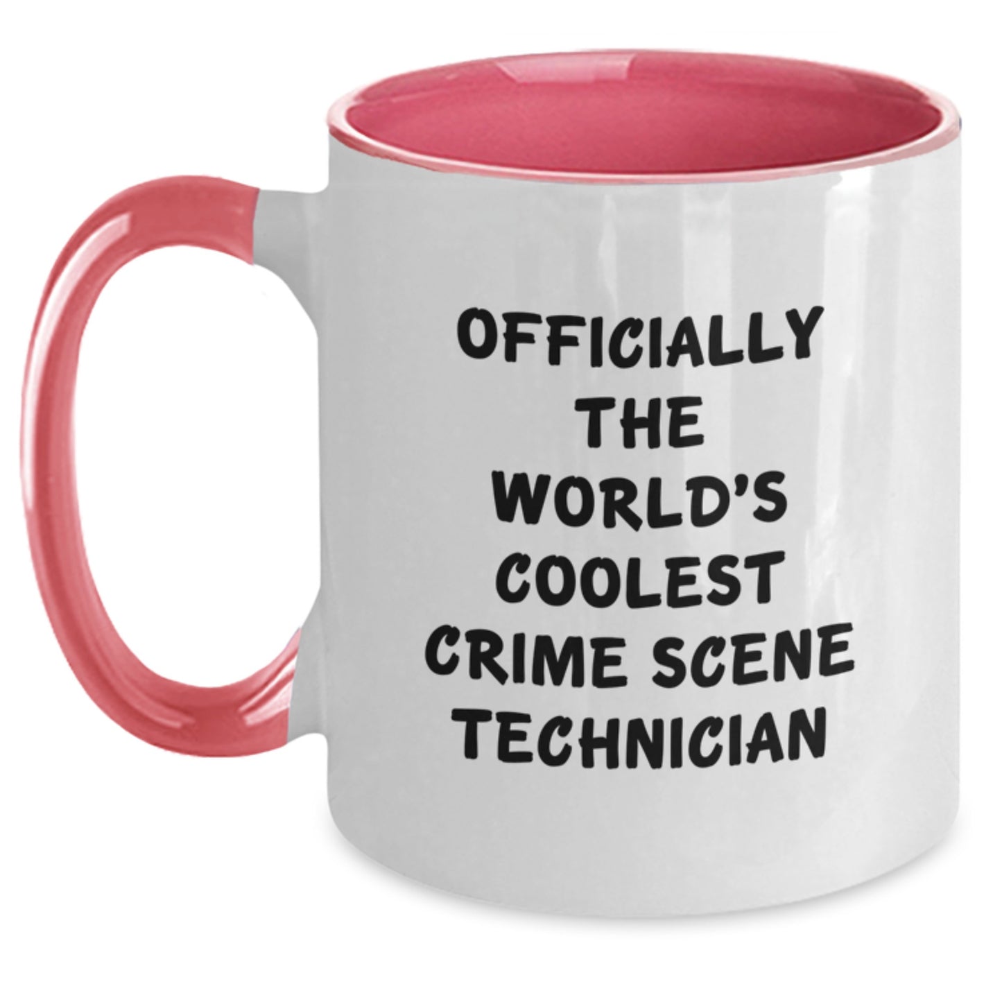 Funny Crime Scene Technician Gifts for Birthday - Officially The World's Coolest 'Crime Scene Tech' Two Tone Coffee Mug, Gifts from Friends for Men, Women, or Coworkers - Main