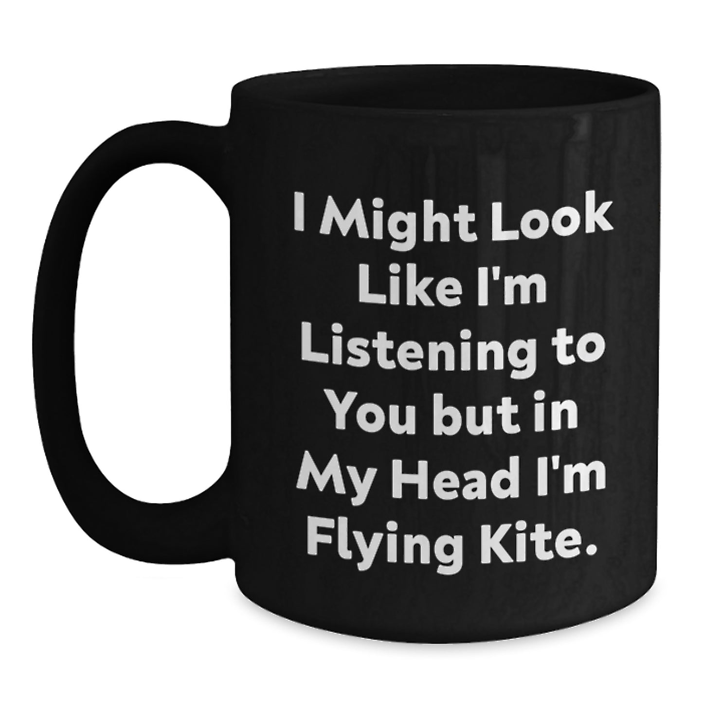 Kite Flying Inspirational Funny Gifts from Friends, Gifts for Kite Flying Enthusiasts, Black Coffee Mug with Quote, Unique Graduation Gifts - Main