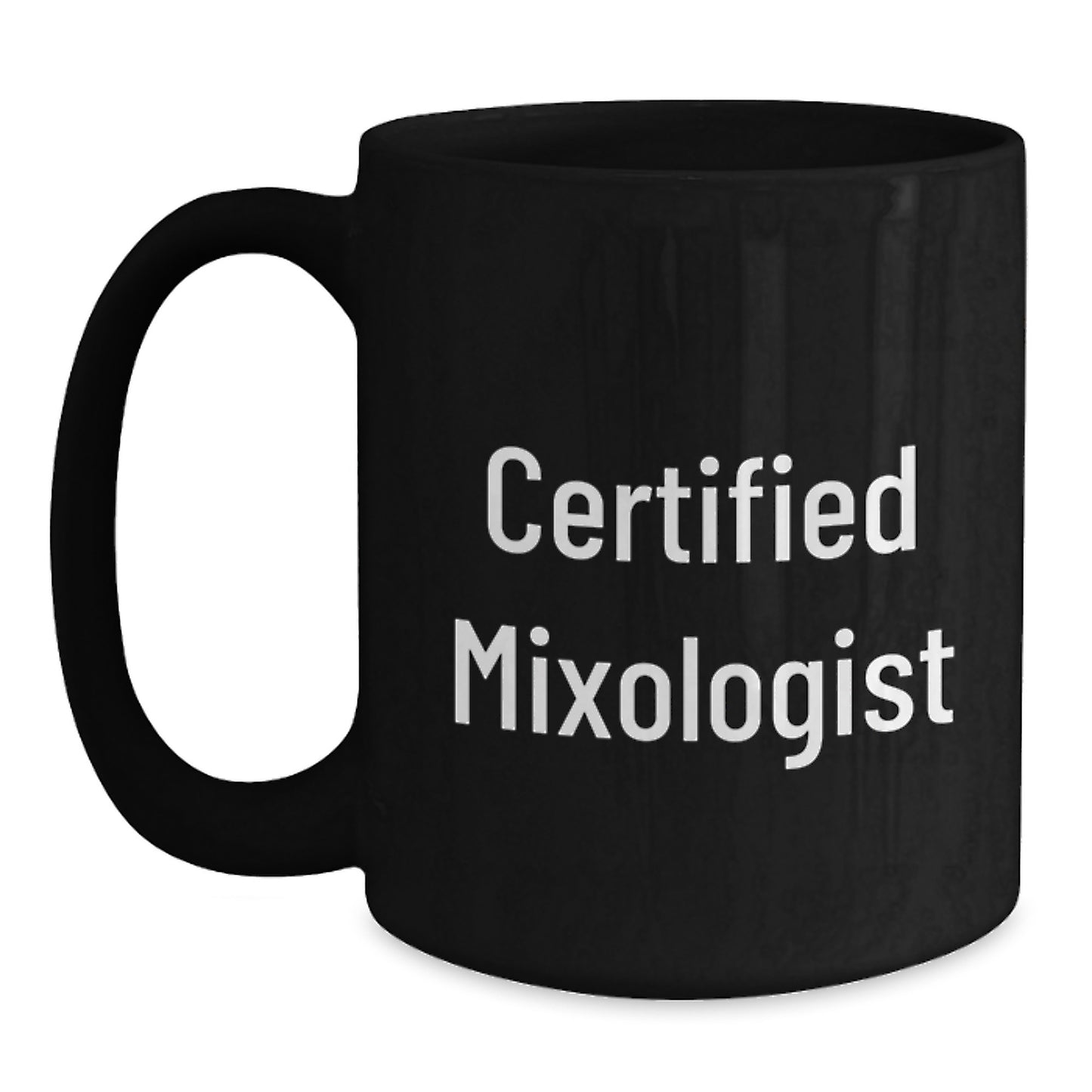 Funny Mixologist Gifts from Friends for Graduation Unique Black Coffee Mug, 'Cheers to the Good Times' Certified Mixologist - Main