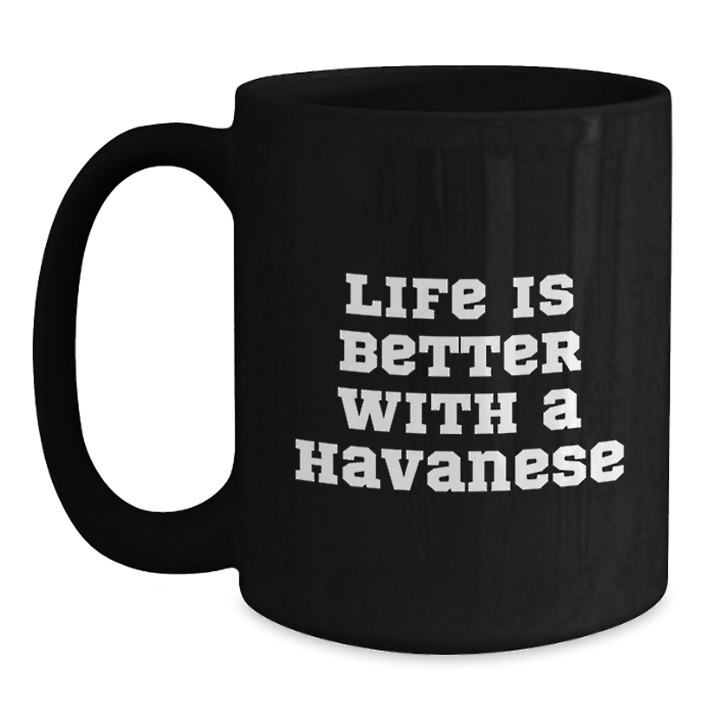 Havanese Dog Lover Gifts, Funny Quote Coffee Mug for Graduation, Gifts from Friends, Family, or Coworkers for Any Havanese Dog Enthusiast, Black 11oz or 15oz Mug - Main