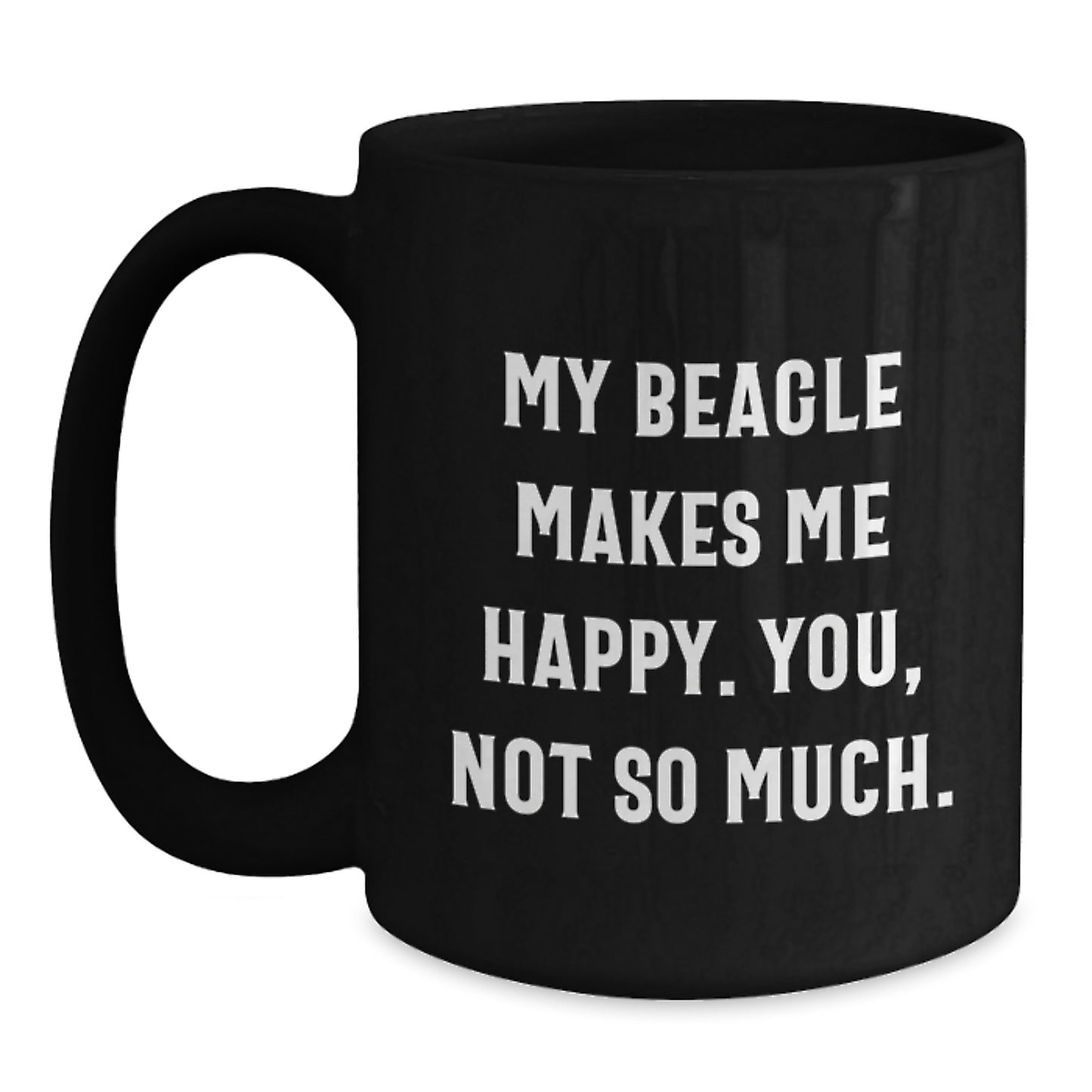 Funny Beagle Dog Black Coffee Mug Gifts from Friends for Birthday - Main