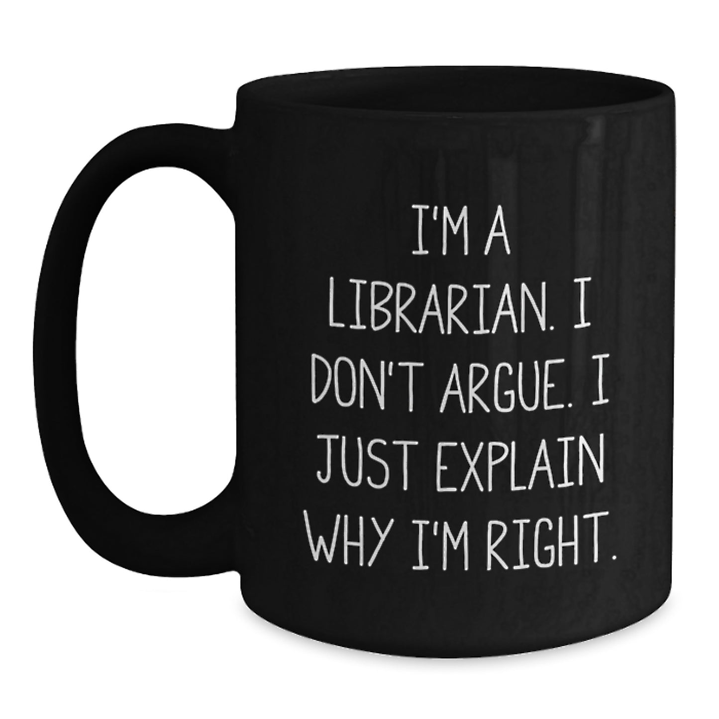 Funny Librarian Quotes Gifts from Family to Librarian Black Coffee Mug for Graduation Unique Gifts - Main