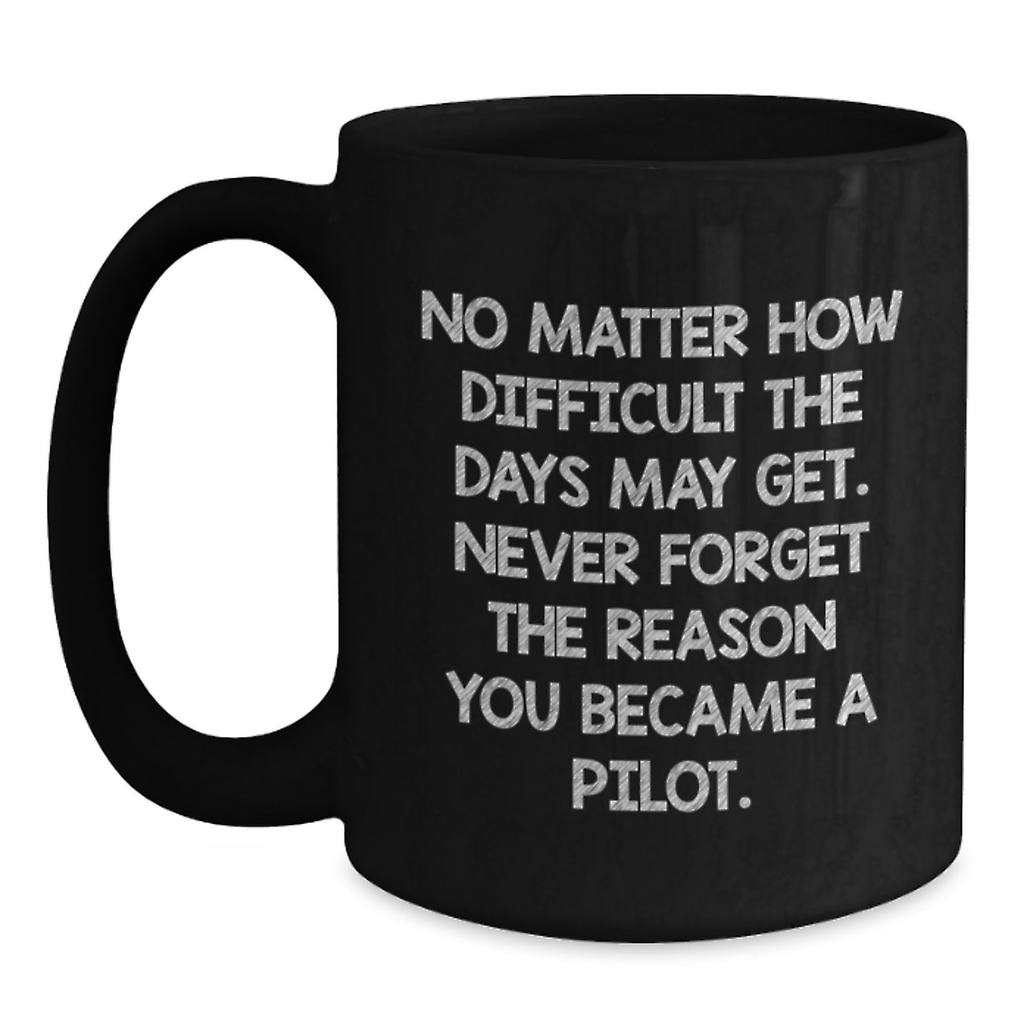 Pilot Gifts from Friends for Birthday Inspirational Mugs, Never Forget Quotes on Black Coffee Mug - Main
