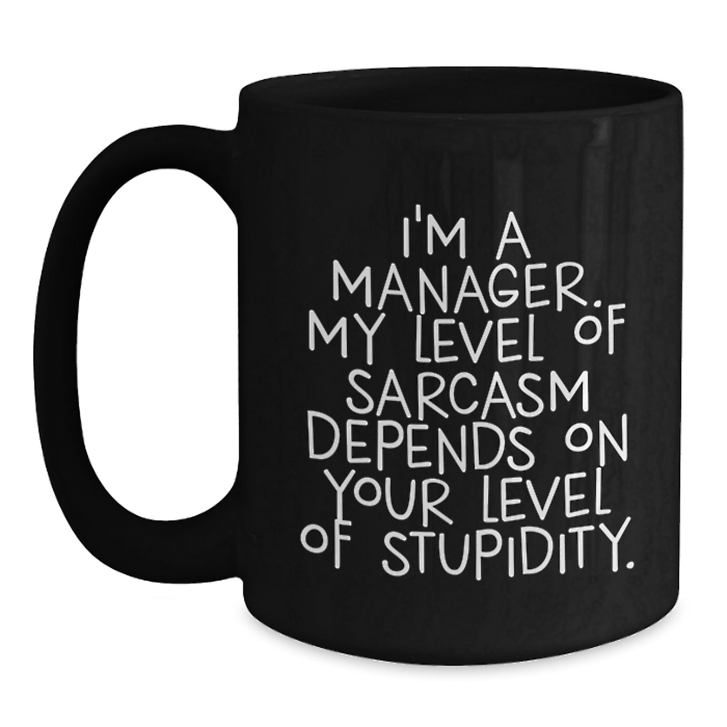 Funny Manager Gifts, I'm A Manager, My Level Of Sarcasm Gifts from Friends, Unique Birthday Unique Gifts for Manager, Black Coffee Mug - Main