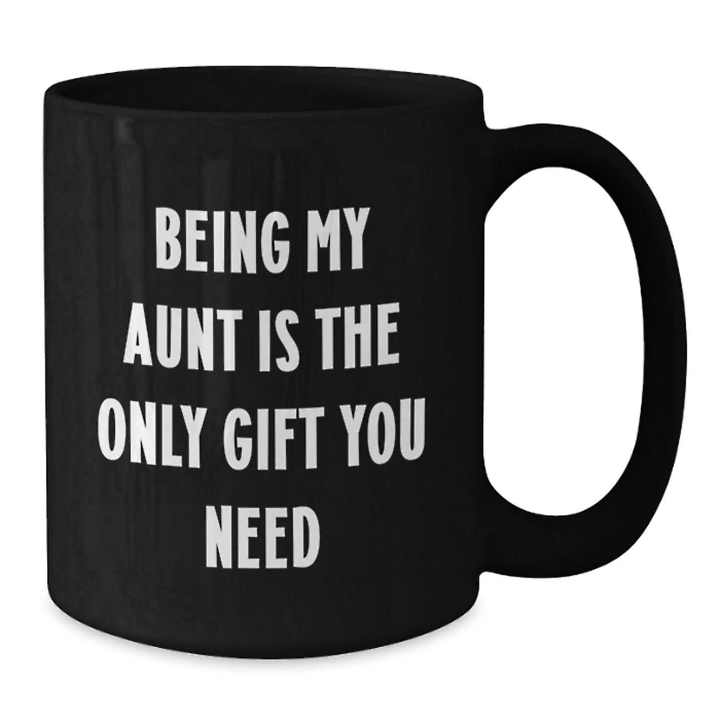 Funny Aunt Birthday Unique Gifts from Family, Gifts for Aunt, 'Being My Aunt Is The Only Gift You Need' Black Coffee Mug - Additional