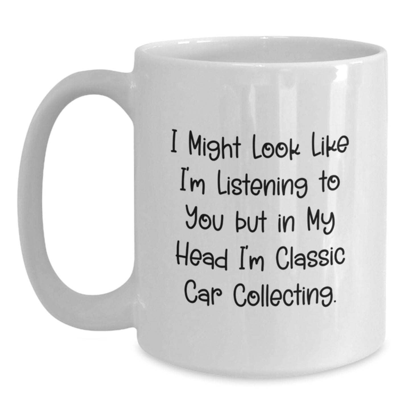 Funny Vintage Car Enthusiast Gifts from Friends for Classic Car Collecting, White Coffee Mug, Graduation Unique Gifts - Main