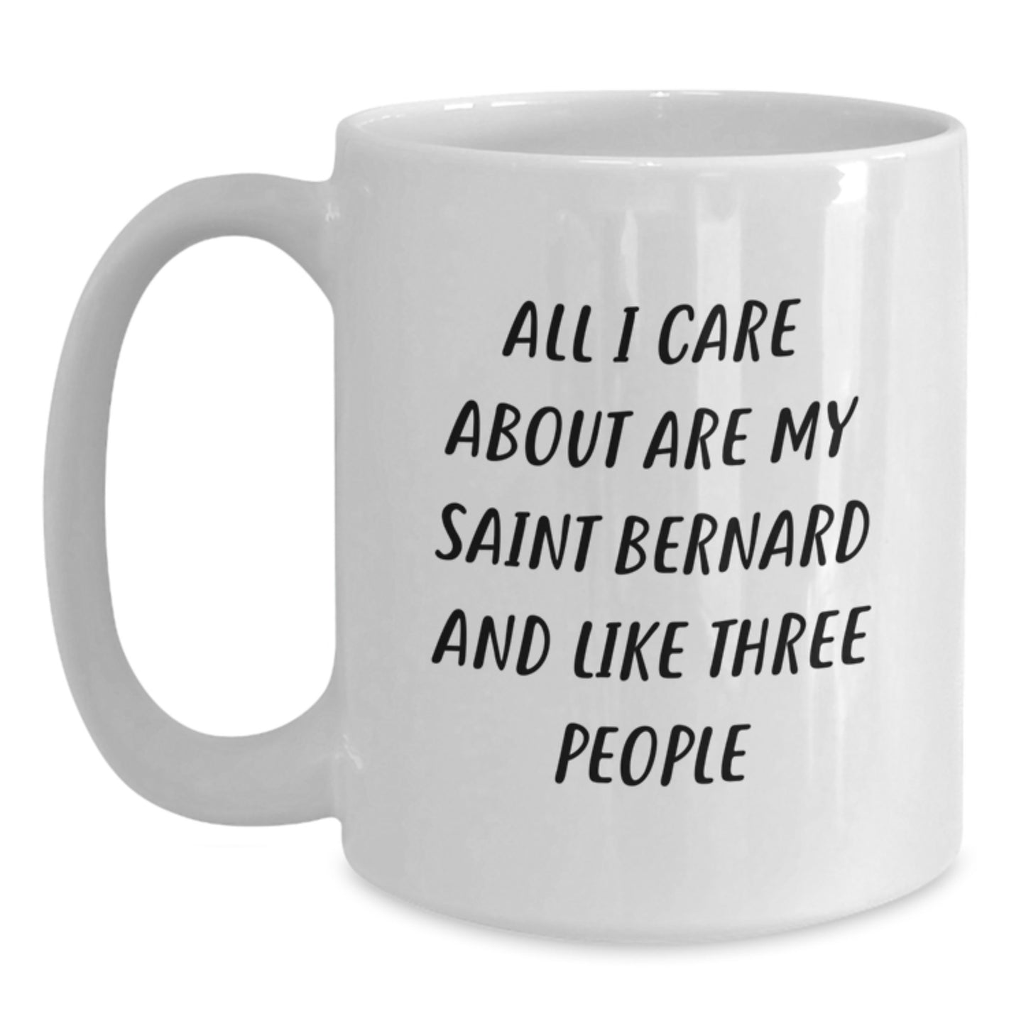 Funny Saint Bernard Dog Lover Gifts from Friends, Gifts for Saint Bernard Dog Enthusiasts, White Coffee Mug for Birthday - Main