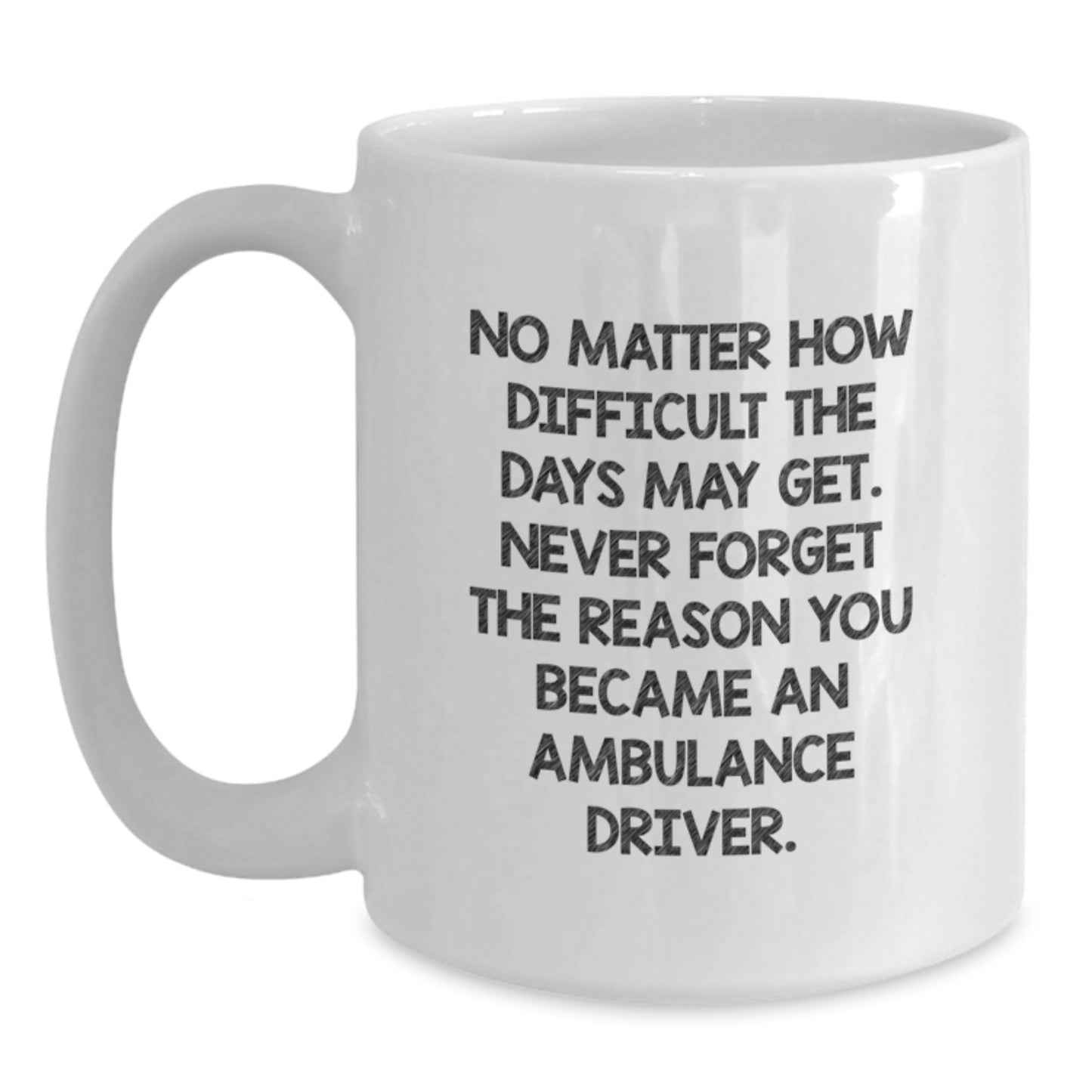 Ambulance Driver Gifts from Men, Ambulance Driver White Coffee Mug, 'Never Forget The Reason You Became An Ambulance Driver.', Birthday Unique Gifts for Ambulance Driver, Funny White Coffee Mug - Main