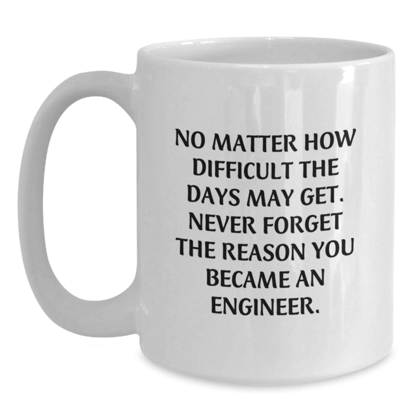 Funny Engineer White Coffee Mug, Gifts from Friends for Engineer Graduation, Never Forget the Reason You Became an Engineer, 11oz or 15oz Capacity - Main