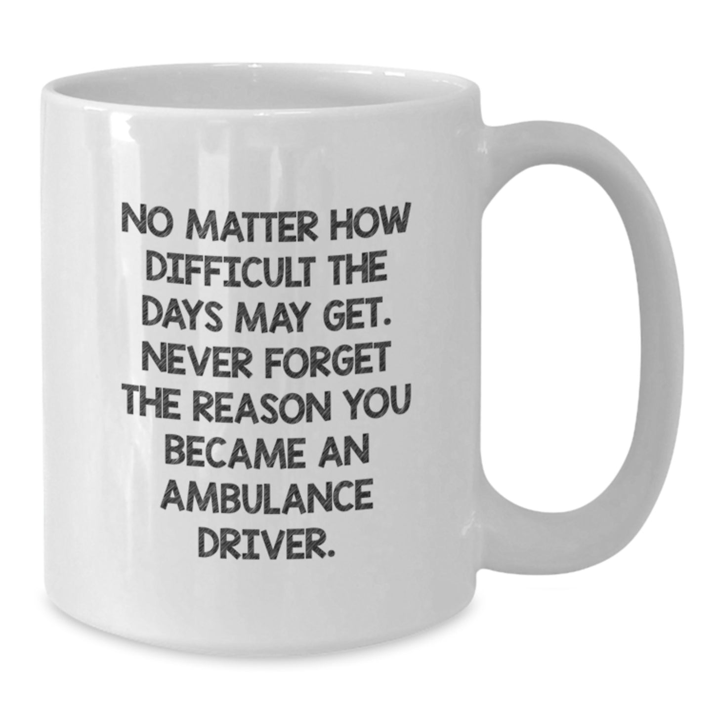 Ambulance Driver Gifts from Men, Ambulance Driver White Coffee Mug, 'Never Forget The Reason You Became An Ambulance Driver.', Birthday Unique Gifts for Ambulance Driver, Funny White Coffee Mug - Additional