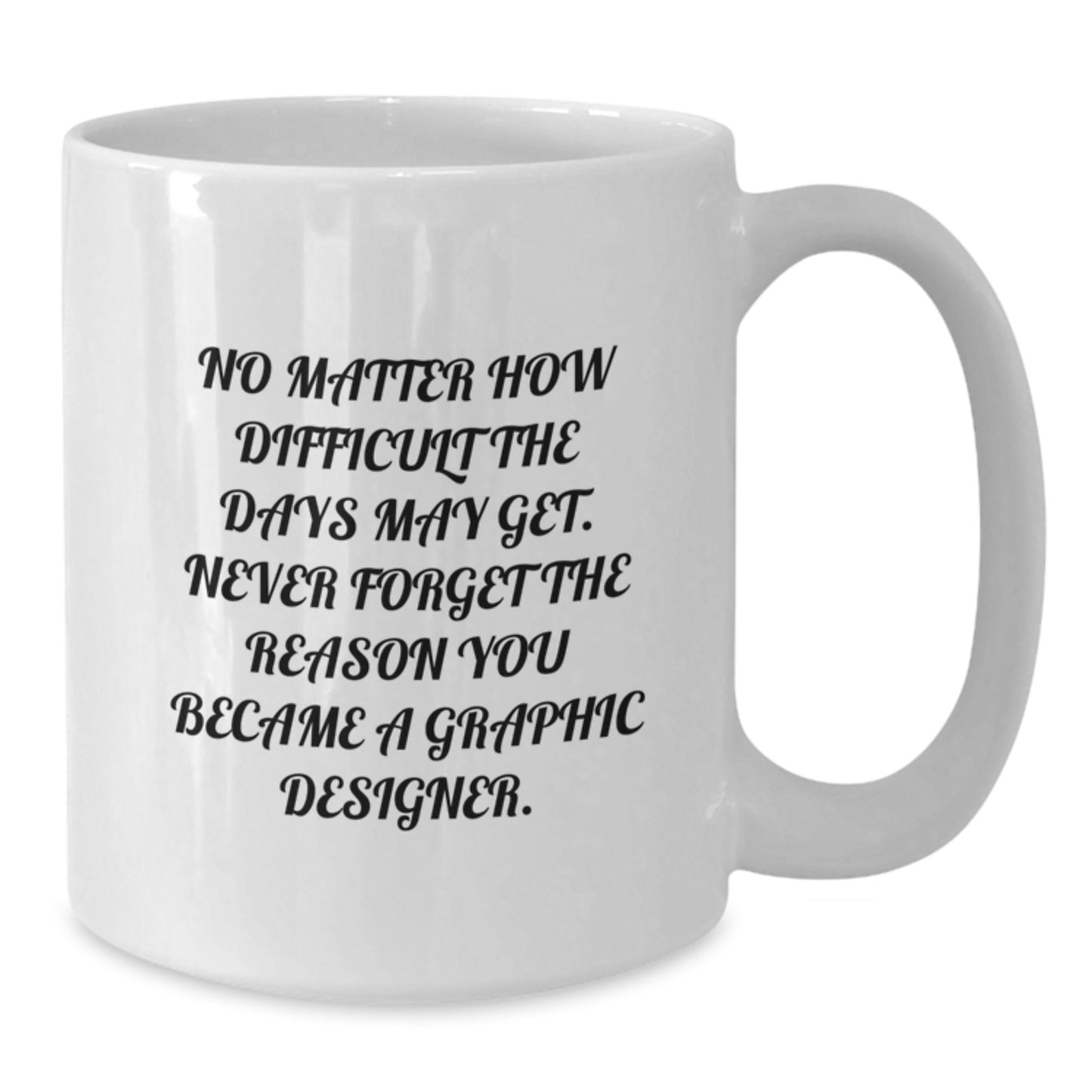 Inspirational Graphic Designer Gifts from Friends - 'Never Forget The Reason You Became A Graphic Designer.' White Coffee Mug for Birthday - Additional