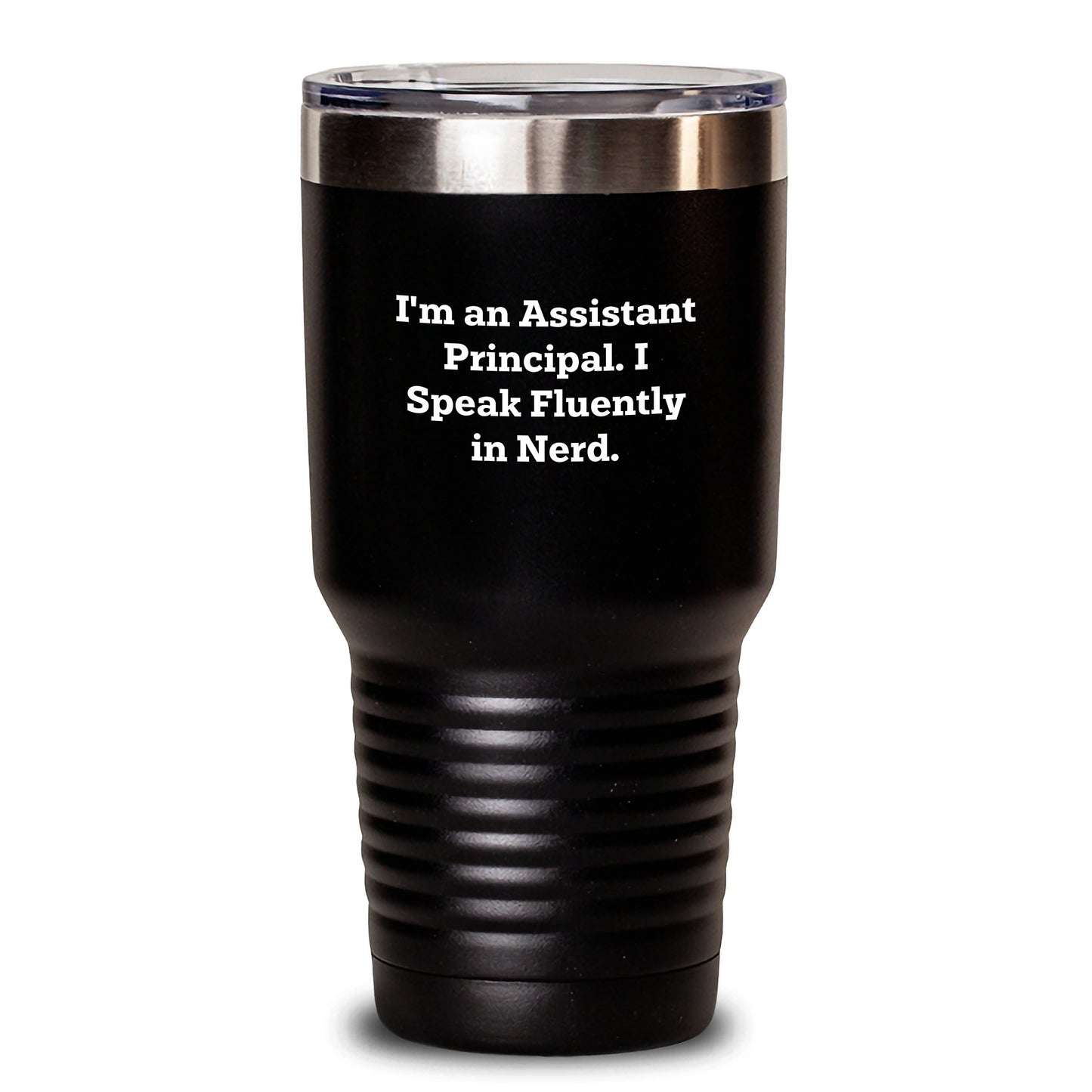 Funny Assistant Principal Gifts, 'I Speak Fluently In genius.' 20oz or 30oz Tumbler for Graduation, Gifts from Friends and Family for Assistant Principals - Main
