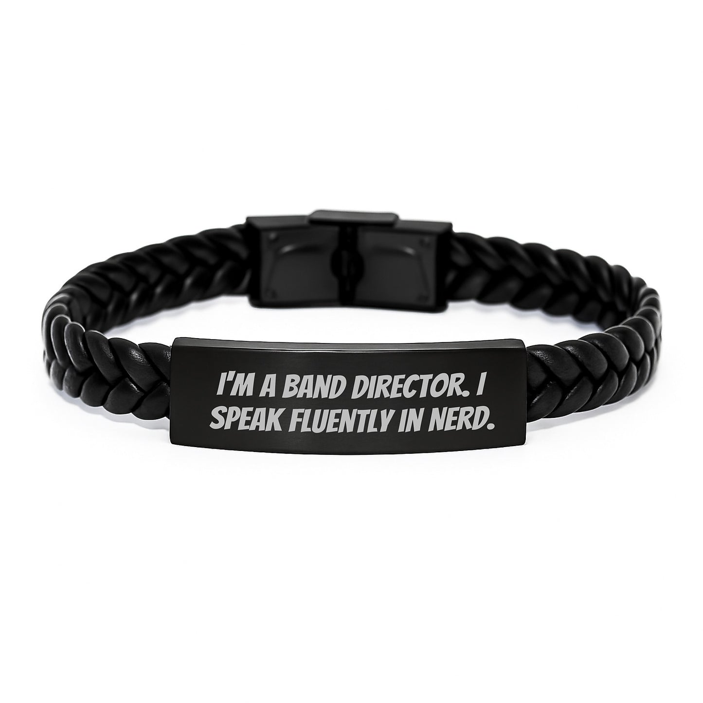 Funny Band Director Gifts from Men to Band Directors - Interlaced Leather Bracelet for Graduation - Image 1