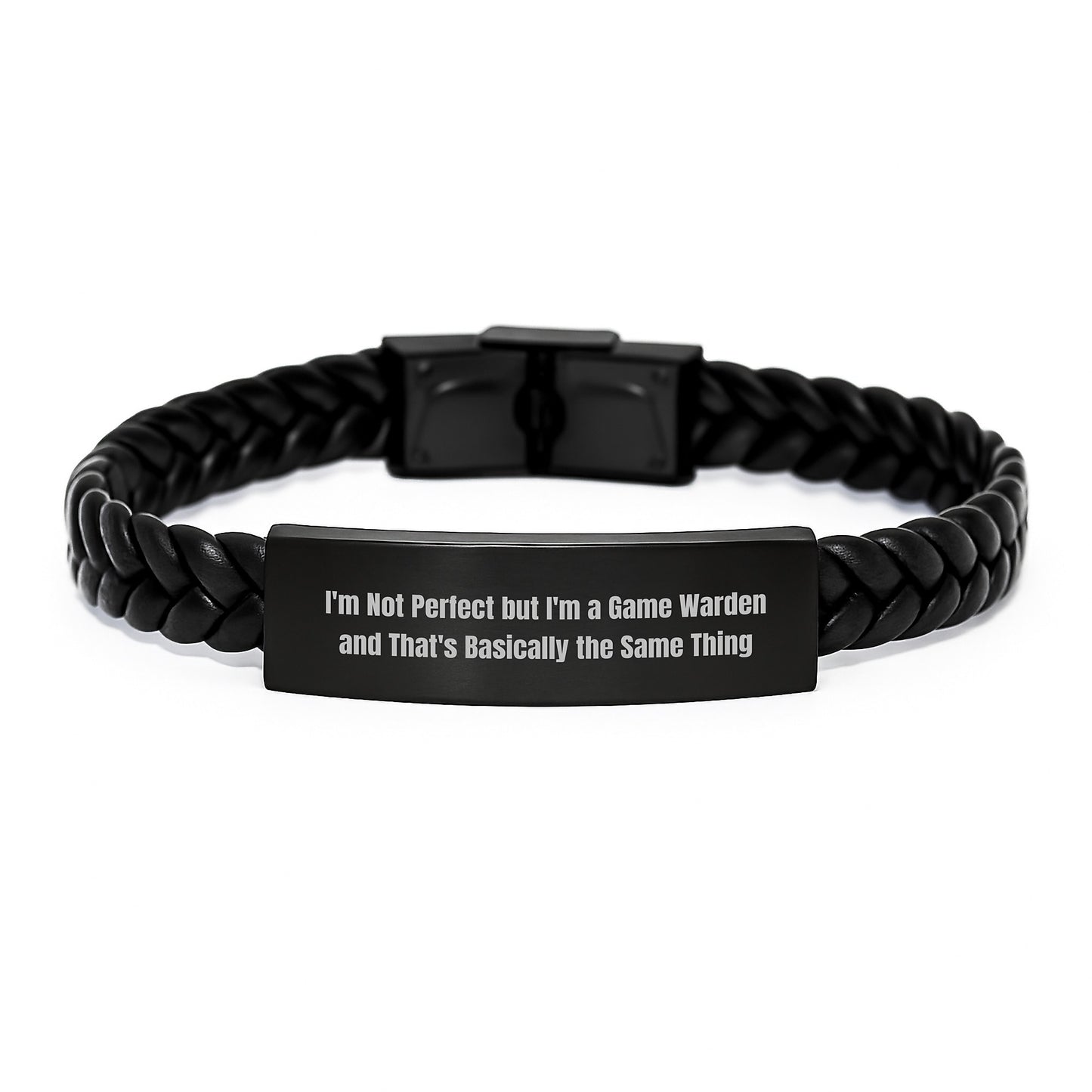 Game Warden Gifts, Funny Quote Interlaced Leather Bracelet, Gifts from Friends for Game Wardens, Unique Graduation Presents - Image 1
