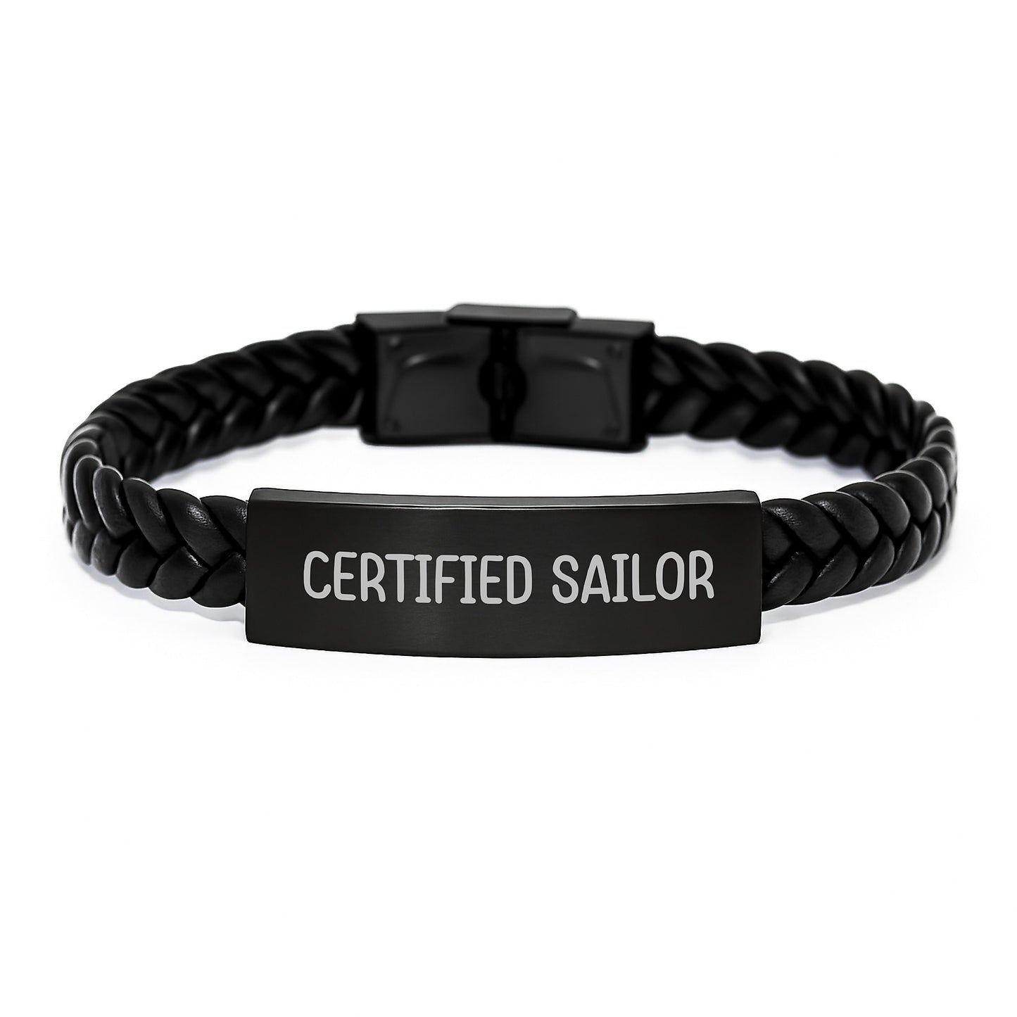 Funny Quote Sailor Gifts - Certified Sailor Interlaced Leather Birthday Present for Friends, Family, and Coworkers - Image 1