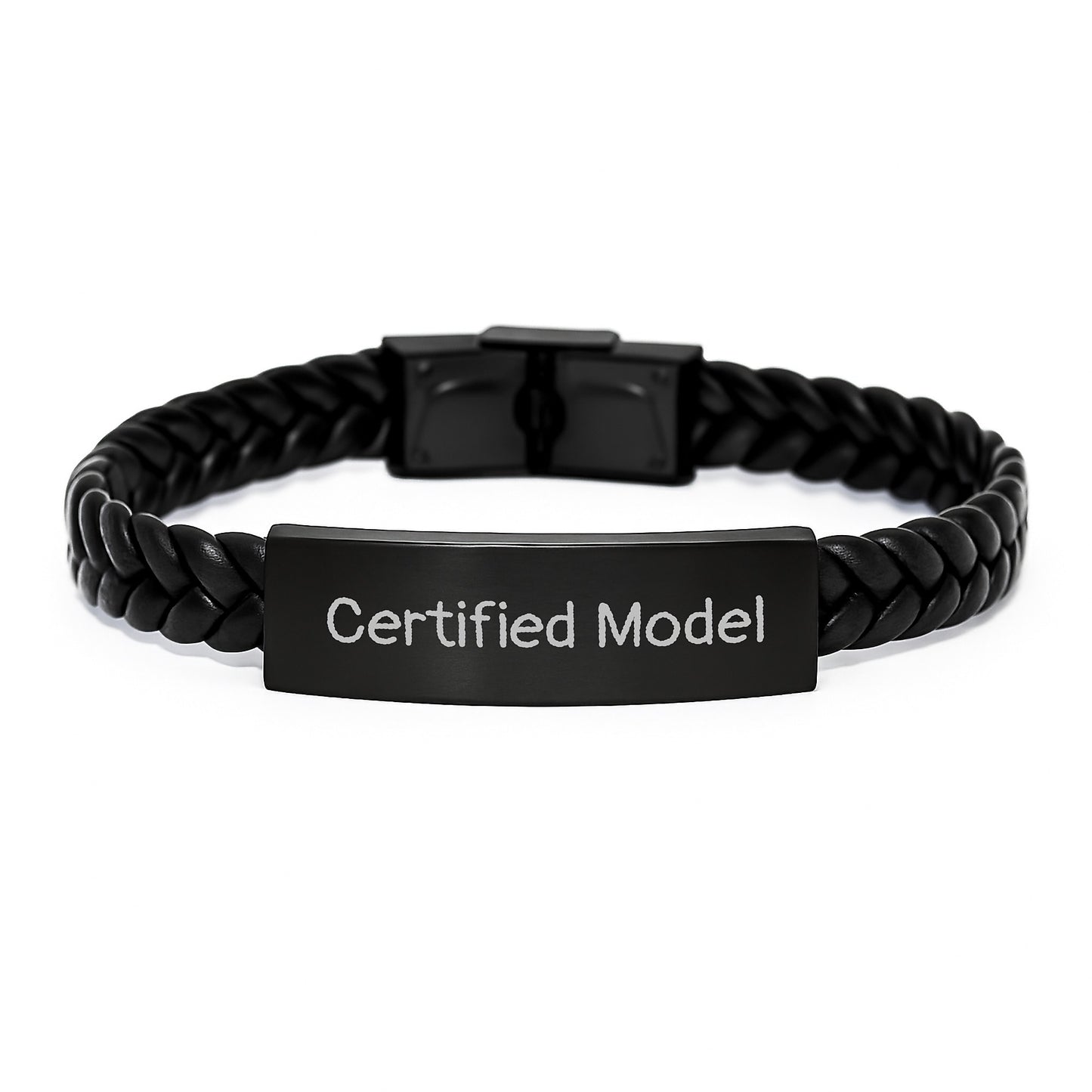 Funny Model Gifts for Graduation from Friends and Family, Interlaced Leather Bracelet with Quote, Unique Model Unique Gifts, Gifts from Men, Gifts for Model - Image 1