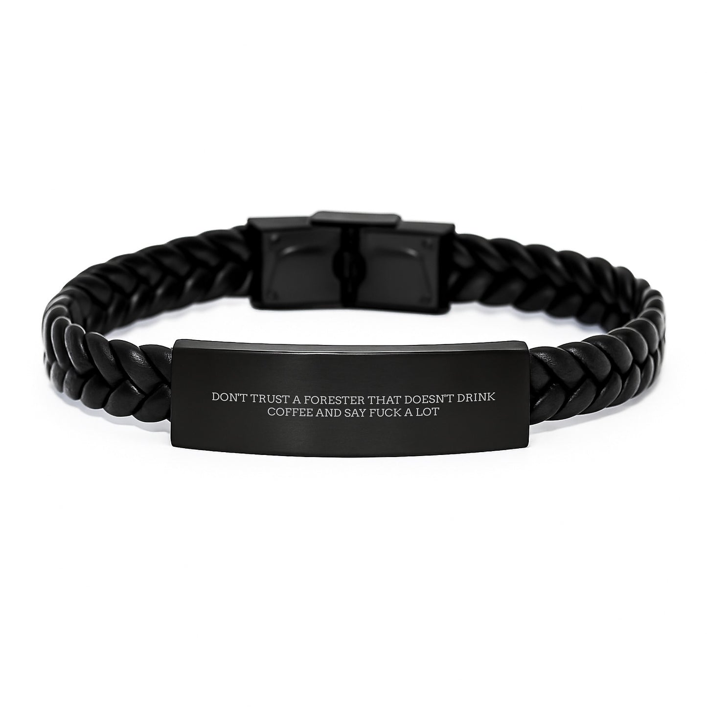 Funny Forester Gifts from Friends - Interlaced Leather Bracelet for Men, Say 'F--k A Lot' Like A Pro, Graduation Unique Gifts - Image 1