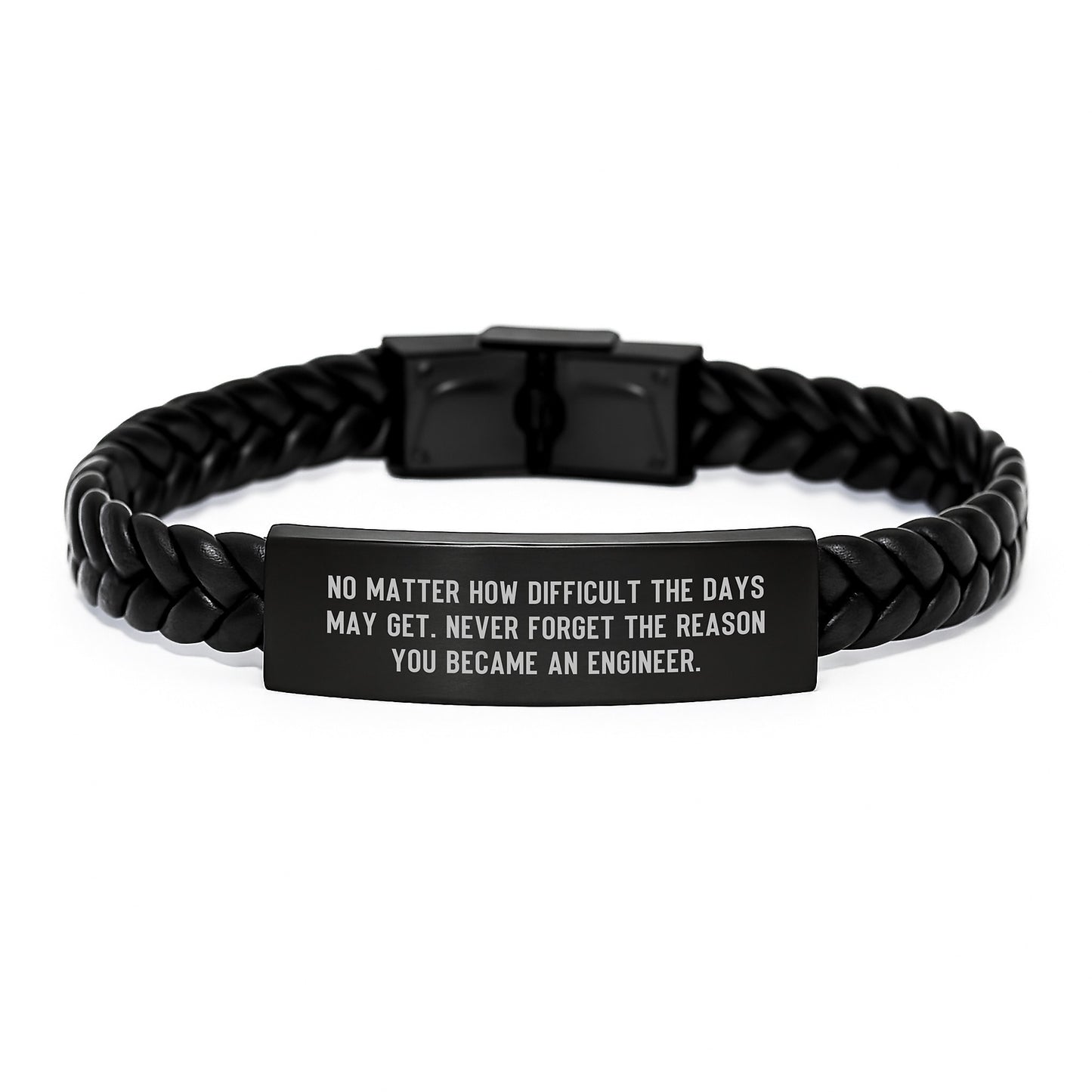 Inspiring Engineer Gifts for Men - Interlaced Leather Bracelet, Gifts from Family, Graduation Unique Gifts, Never Forget the Reason You Became an Engineer - Image 1