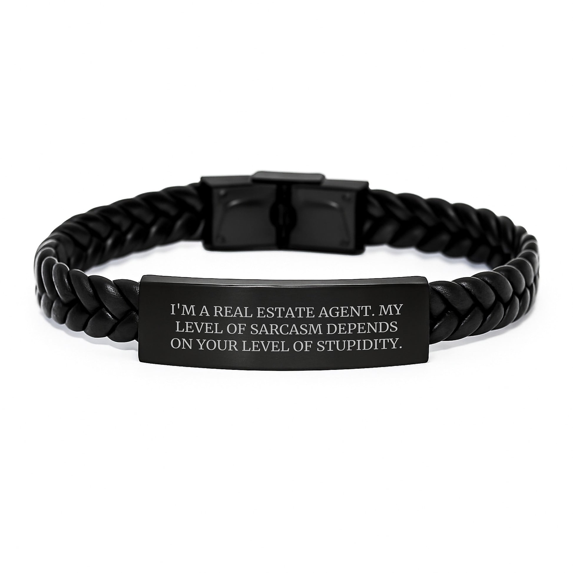 Funny Real Estate Agent Gifts, Interlaced Leather Bracelet with Stainless Steel and PU Leather, Gifts from Friends for Real Estate Agent, Birthday Unique Gifts - Image 1