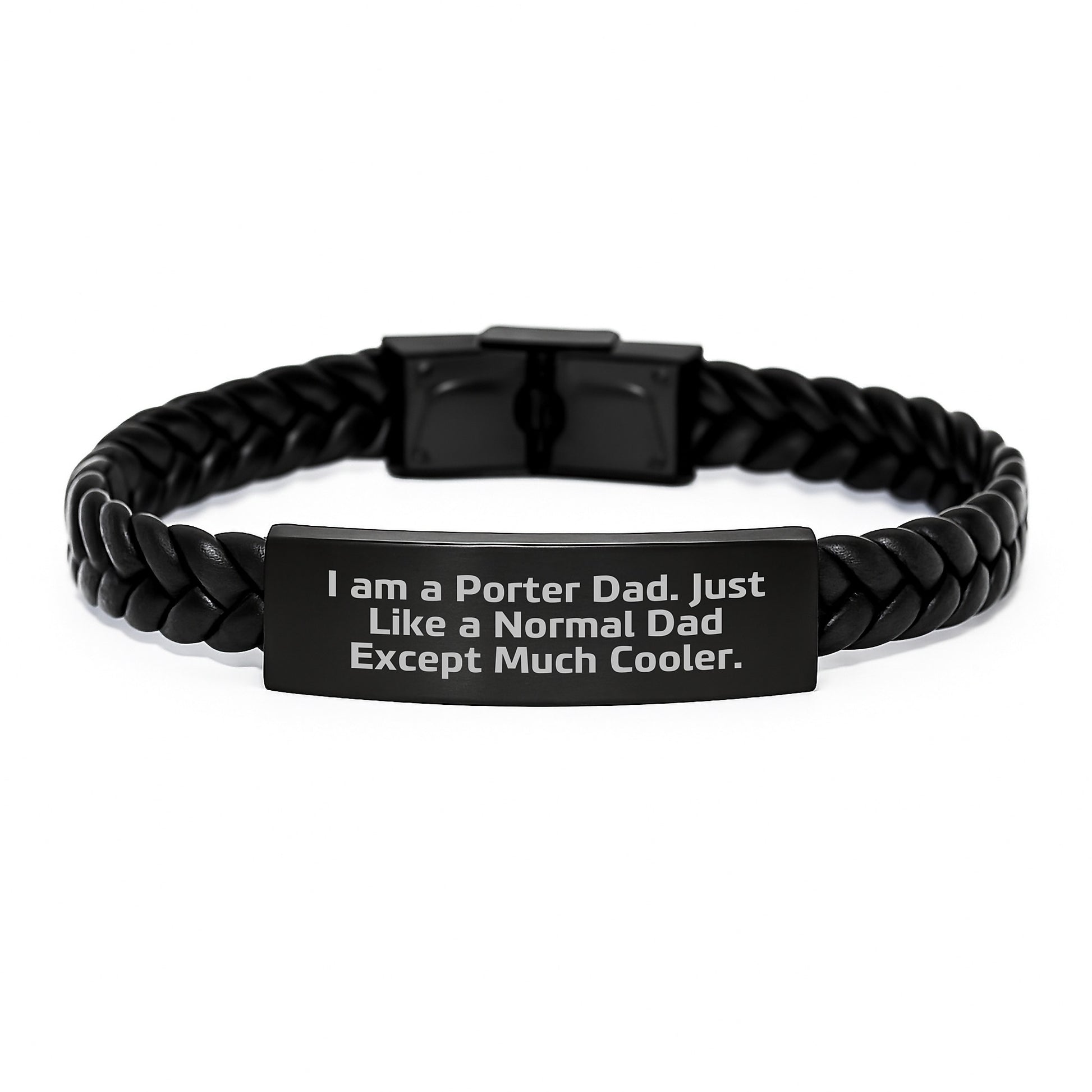 Porter Dad Gifts - Funny Interlaced Leather Bracelet, Gifts from Men, Gifts for Porter, Birthday Unique Gifts - Image 1