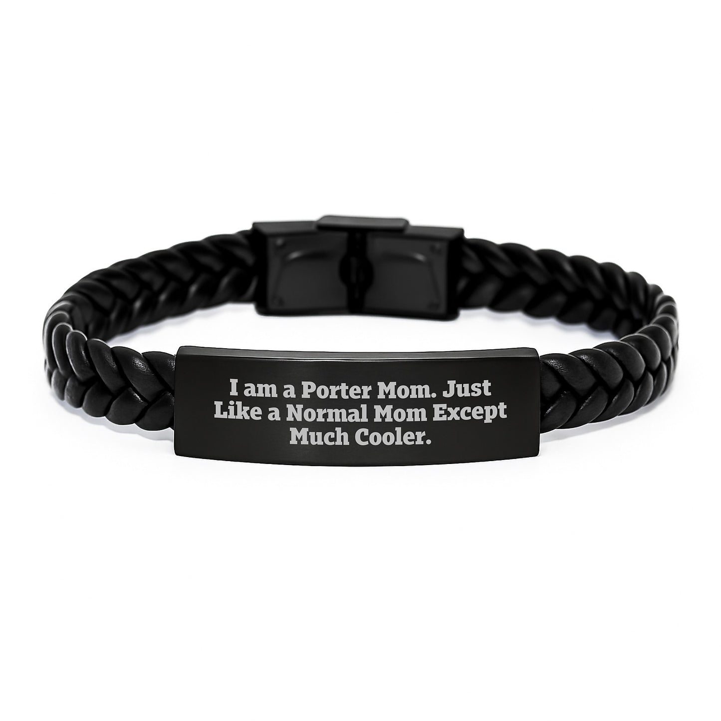 Porter Gifts, Funny Quote Interlaced Leather Bracelet, Birthday Unique Gifts from Family to Porter - Image 1