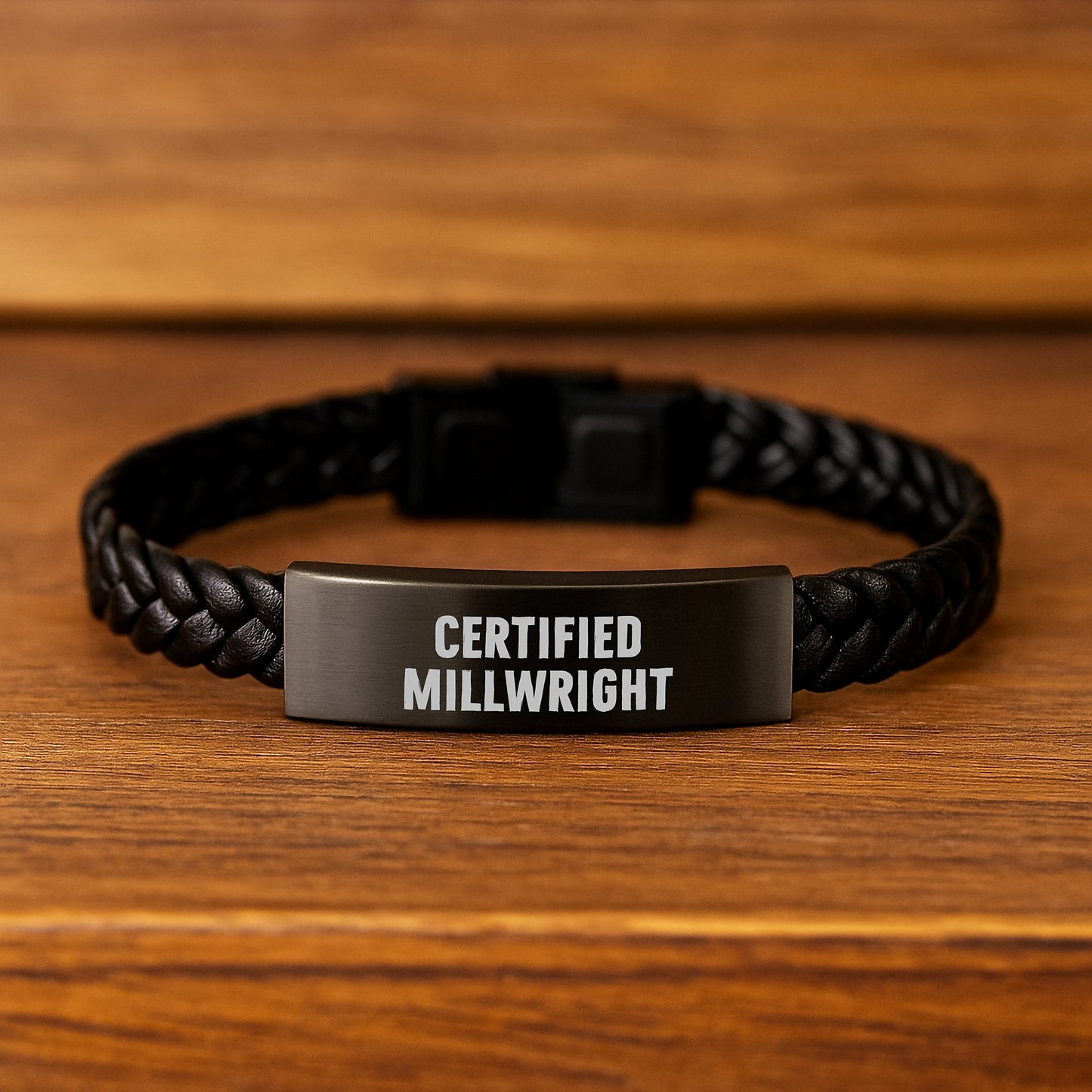 Certified Millwright Inspirational Gifts from Friends for Men Interlaced Leather Bracelet Graduation Unique - Image 2
