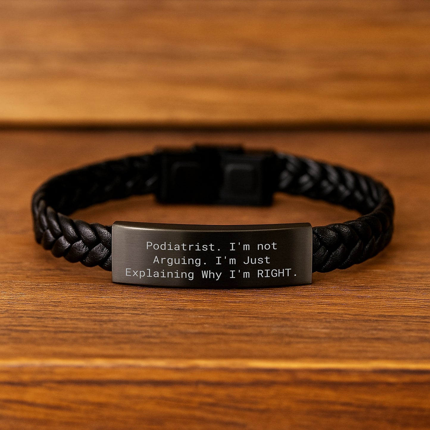 Podiatrist Gift from Friends - Interlaced Leather Bracelet, Funny Quote, Graduation Unique Gifts for Men or Women - Image 2