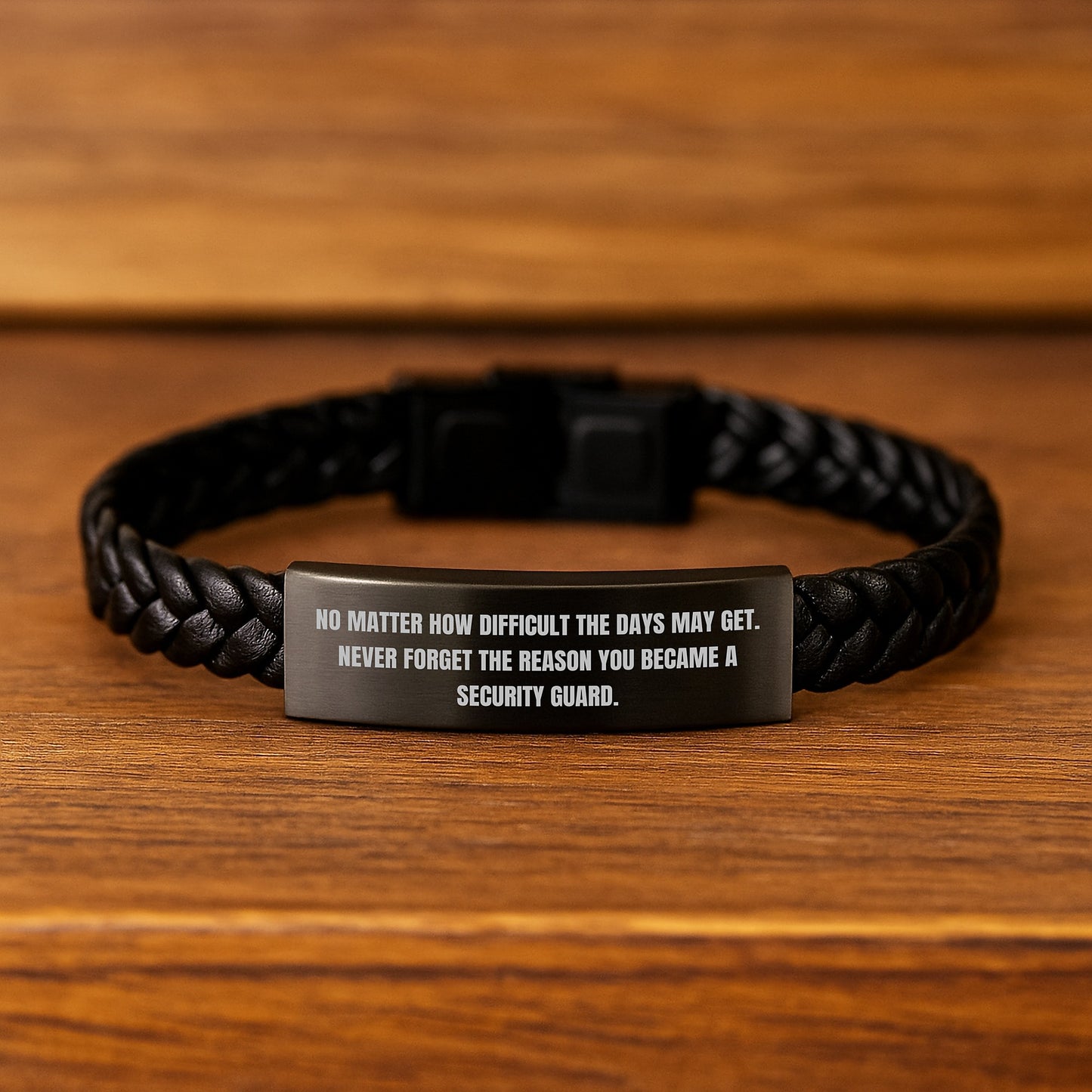 Inspirational Gifts for Security Guards - Interlaced Leather Bracelet from Friends - Birthday Unique Presents for Men - Image 2