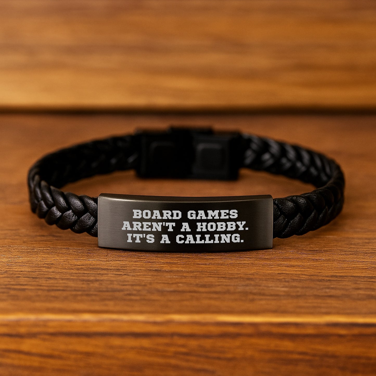 Funny Board Games Gifts for Men Friends Family - Interlaced Leather Bracelet with Quote 'Board Games Aren't A Hobby. It's A Calling.' for Birthday - Image 2