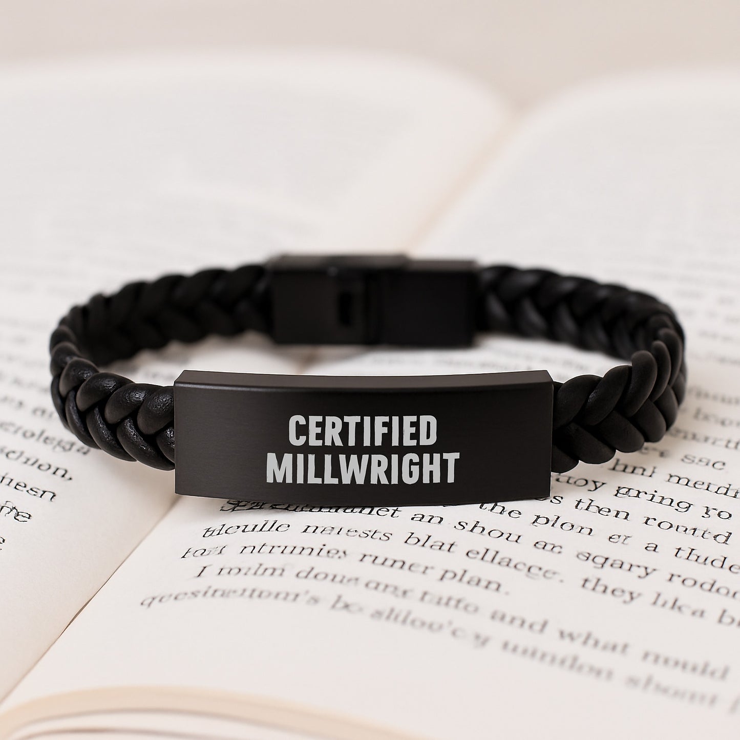 Certified Millwright Inspirational Gifts from Friends for Men Interlaced Leather Bracelet Graduation Unique - Image 3