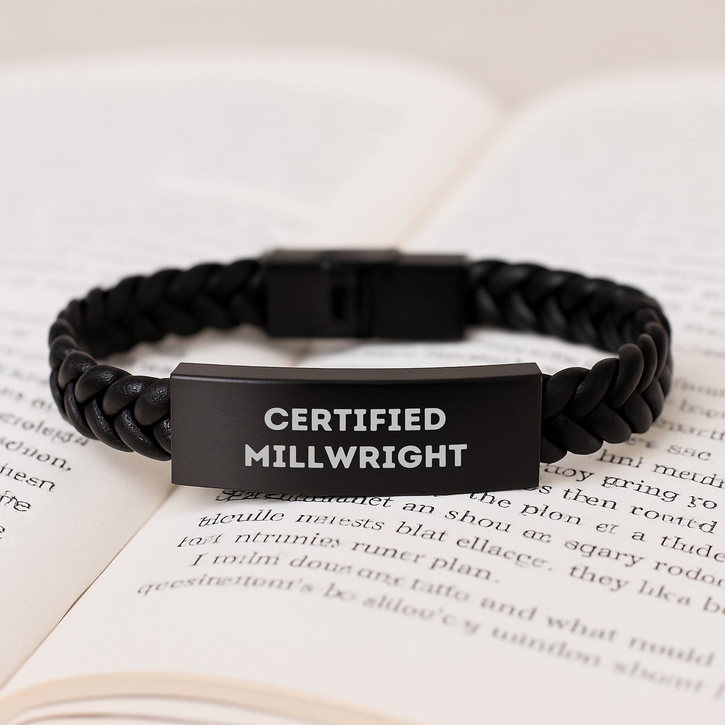 Certified Millwright Inspirational Interlaced Leather Bracelet Gifts from Men to Millwright, Unique Graduation Wishes for Friends, Coworkers, Family - Image 3