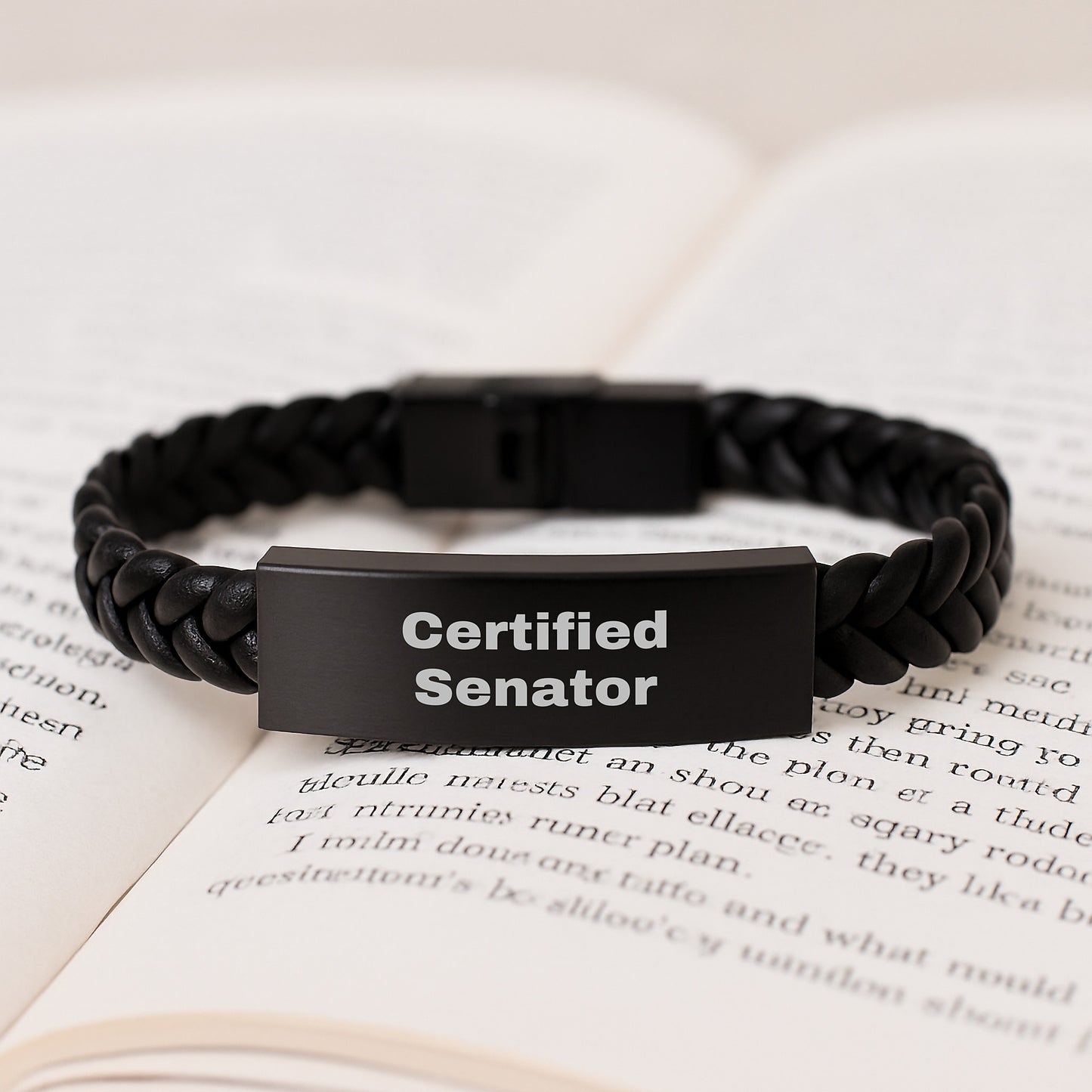 Senator Funny Quote Interlaced Leather Bracelet Gifts from Friends for Birthday - Image 3