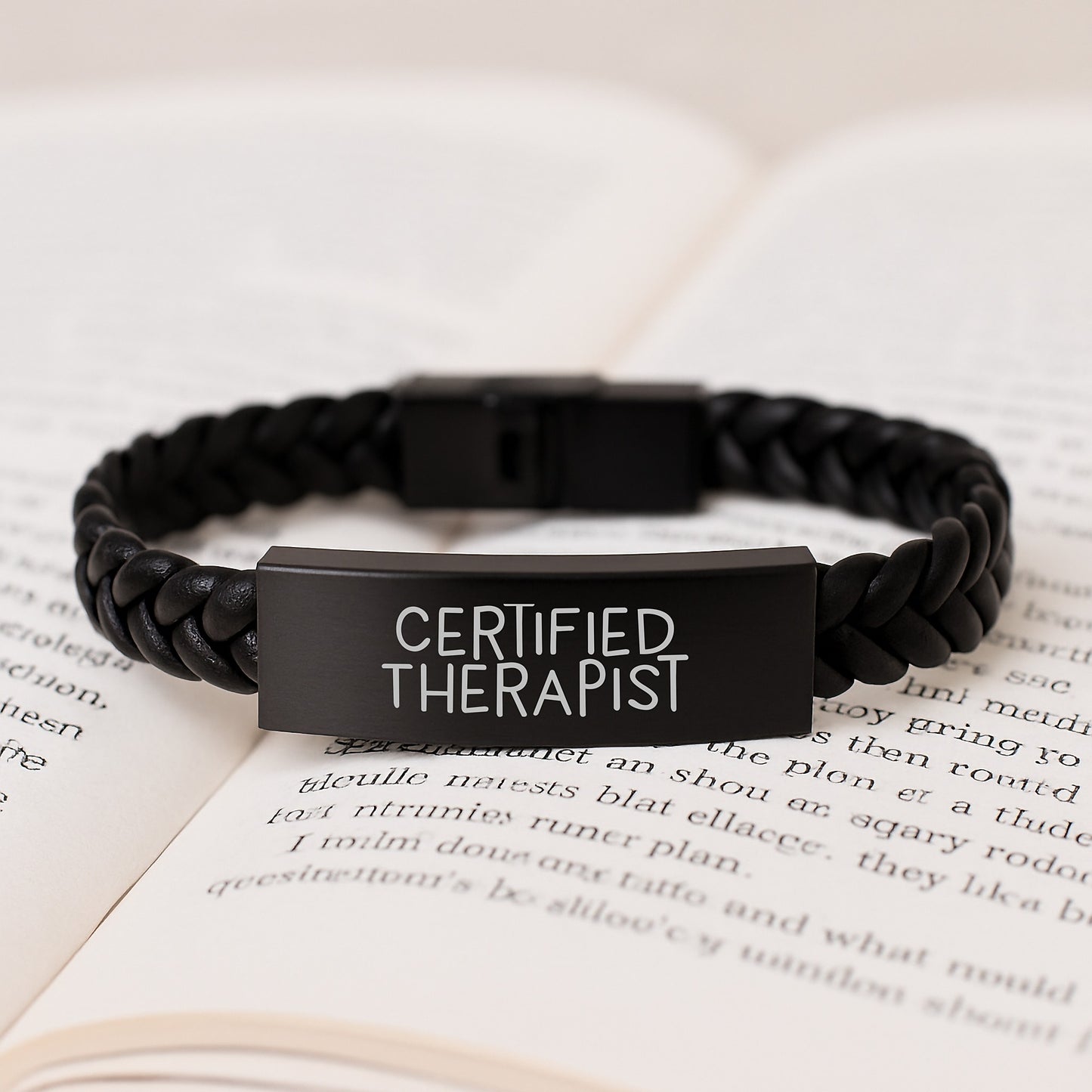 Certified Therapist Funny Quote Interlaced Leather Bracelet Gifts from Friends Birthday Unique Therapist Gifts - Image 3