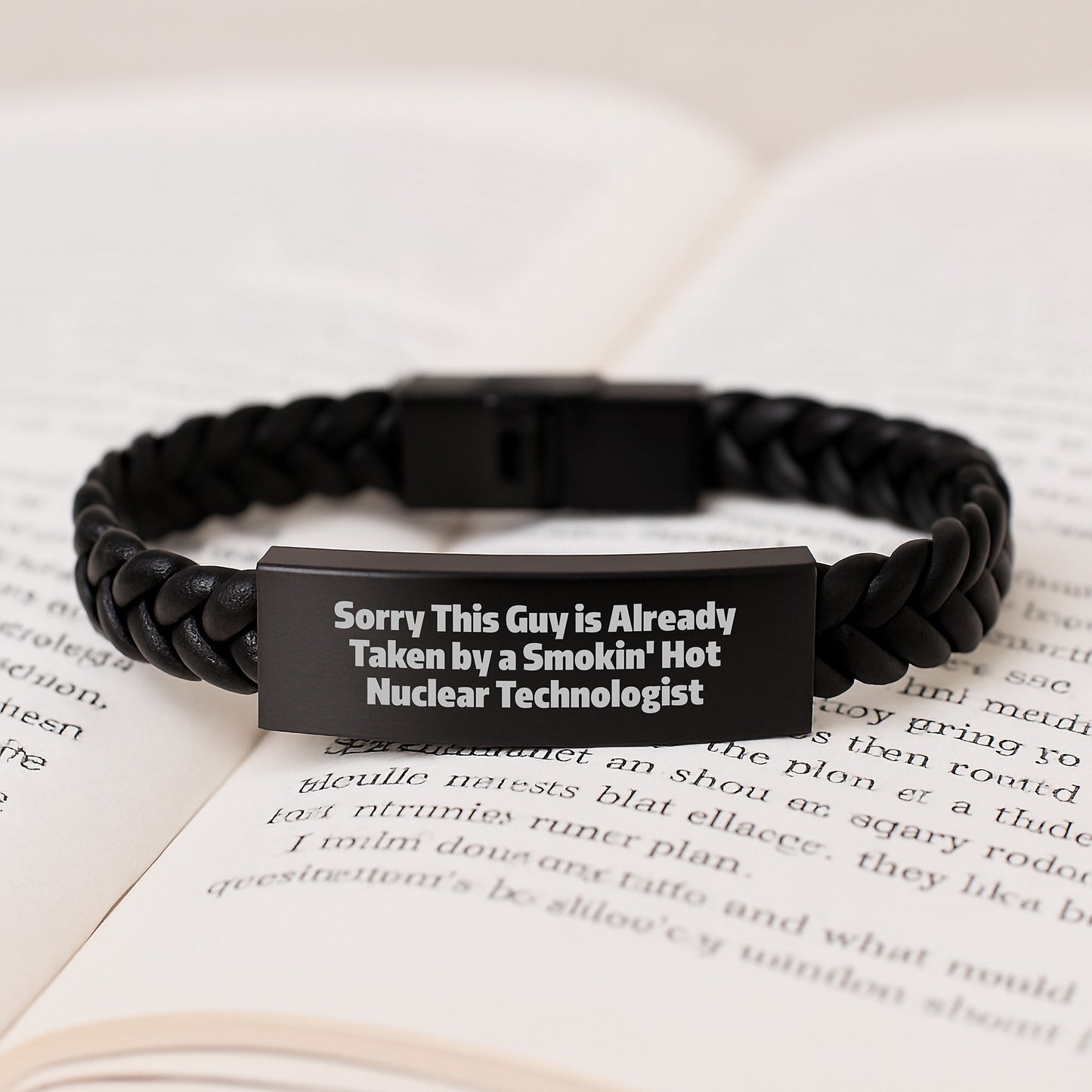 Funny Nuclear Technologist Gifts, Interlaced Leather Bracelet for Men, Sorry This Guy Is Already Taken, Unique Graduation Gifts from Friends, Coworkers, Family - Image 3