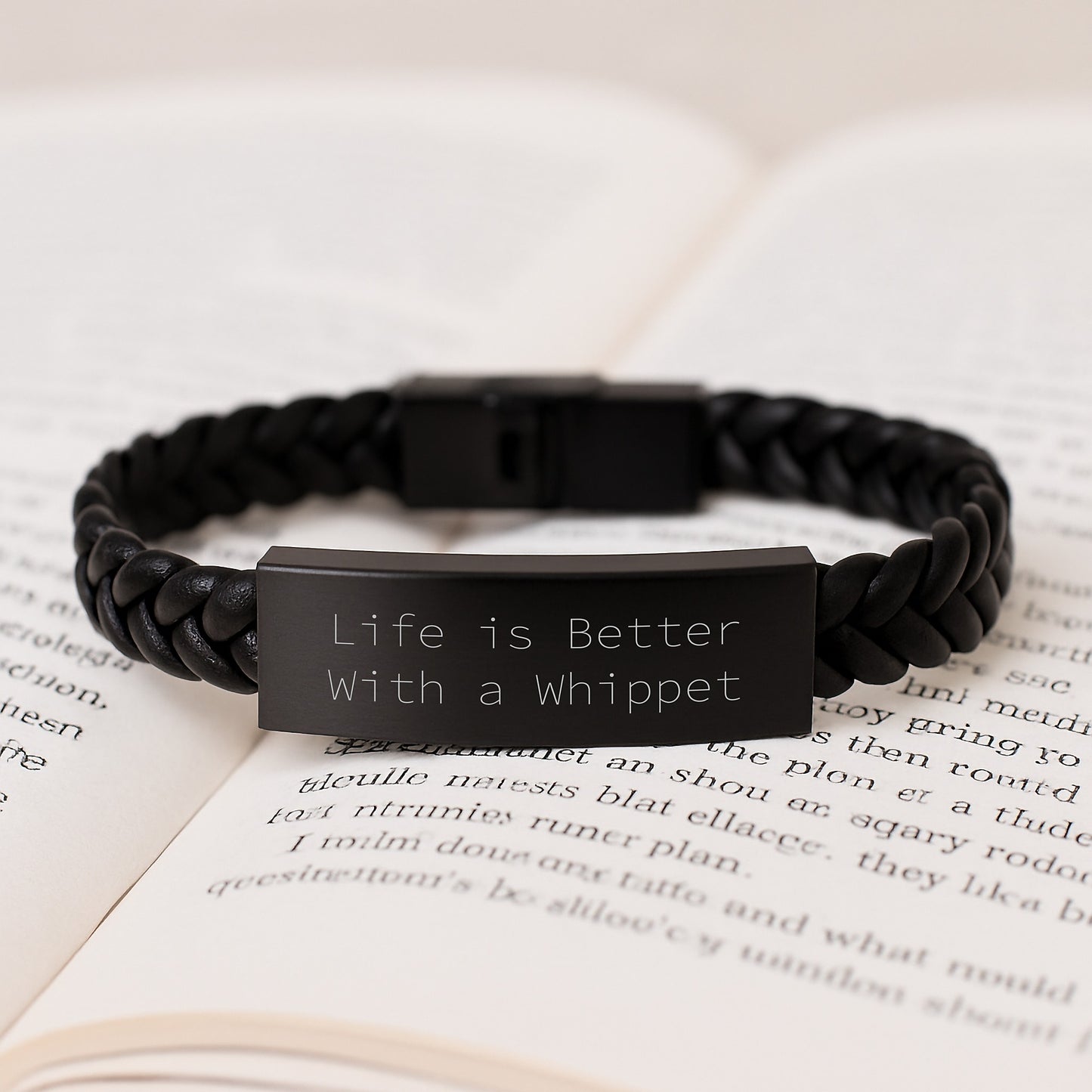 Whippet Dog Gifts from Friends - Life Is Better With A Whippet Interlaced Leather Bracelet, Graduation Unique Gifts for Whippet Dog Lovers - Image 3