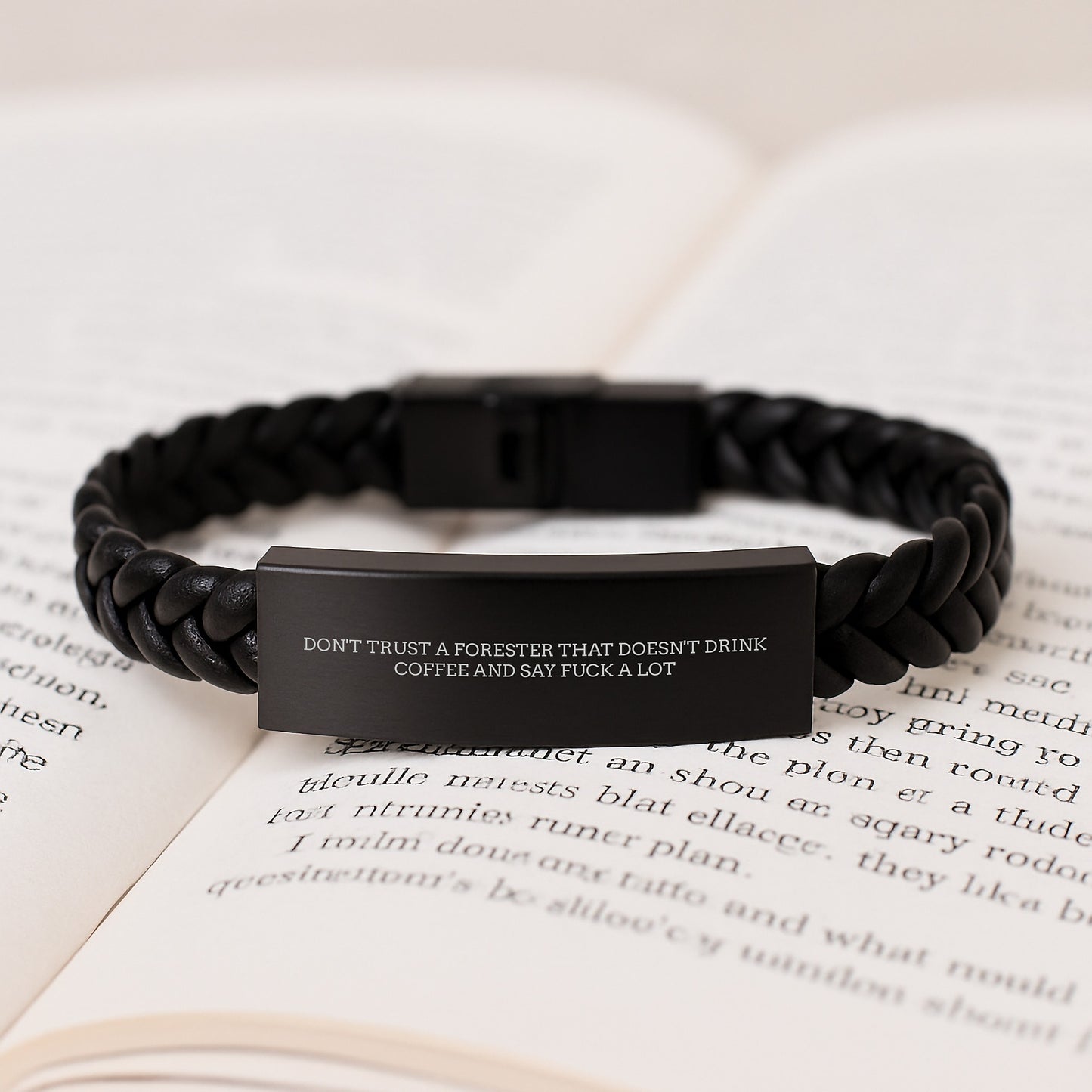 Funny Forester Gifts from Friends - Interlaced Leather Bracelet for Men, Say 'F--k A Lot' Like A Pro, Graduation Unique Gifts - Image 3