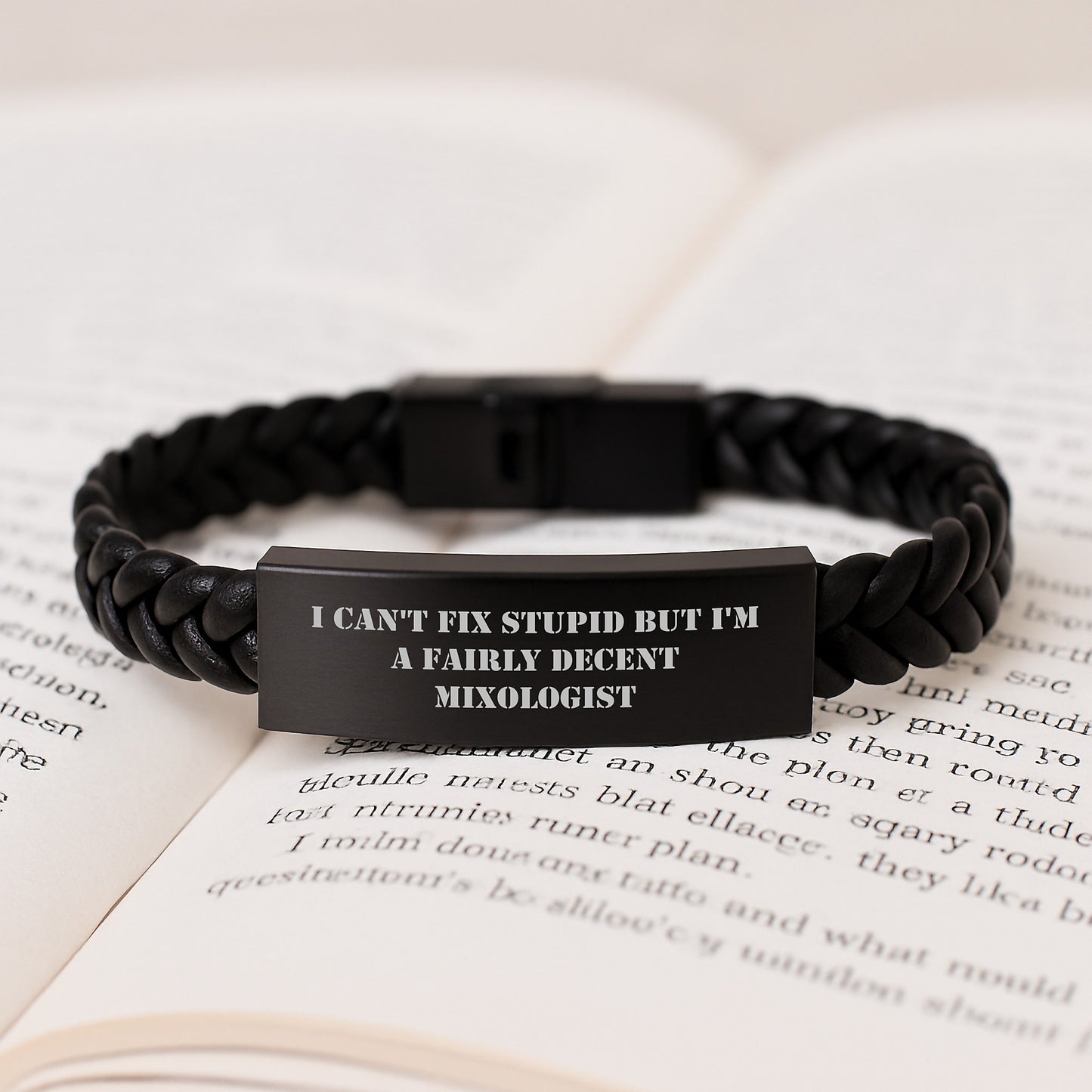 Mixologist Gifts, Funny Quote Interlaced Leather Bracelt for Men, Women, Friends, Coworkers, Family - Graduation Unique Gifts from Mixologists - Image 3