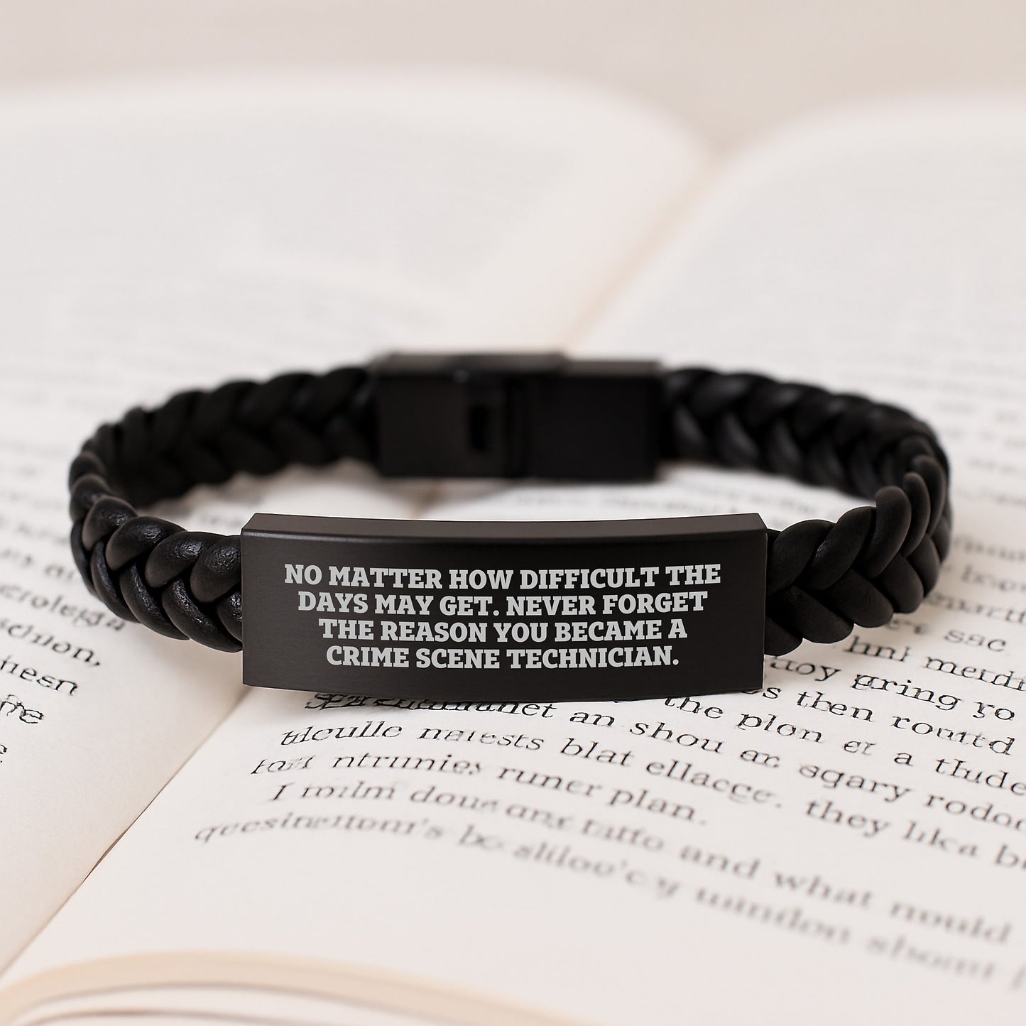 Crime Scene Technician Gifts, Inspirational Quote, Interlaced Leather Birthday Unique Gift for Men, Women, Coworkers, Friends, Family - 'No Matter How Difficult The Days May Get.' - Image 3