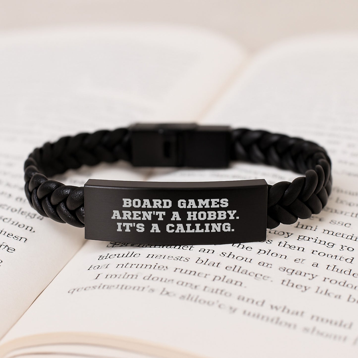 Funny Board Games Gifts for Men Friends Family - Interlaced Leather Bracelet with Quote 'Board Games Aren't A Hobby. It's A Calling.' for Birthday - Image 3